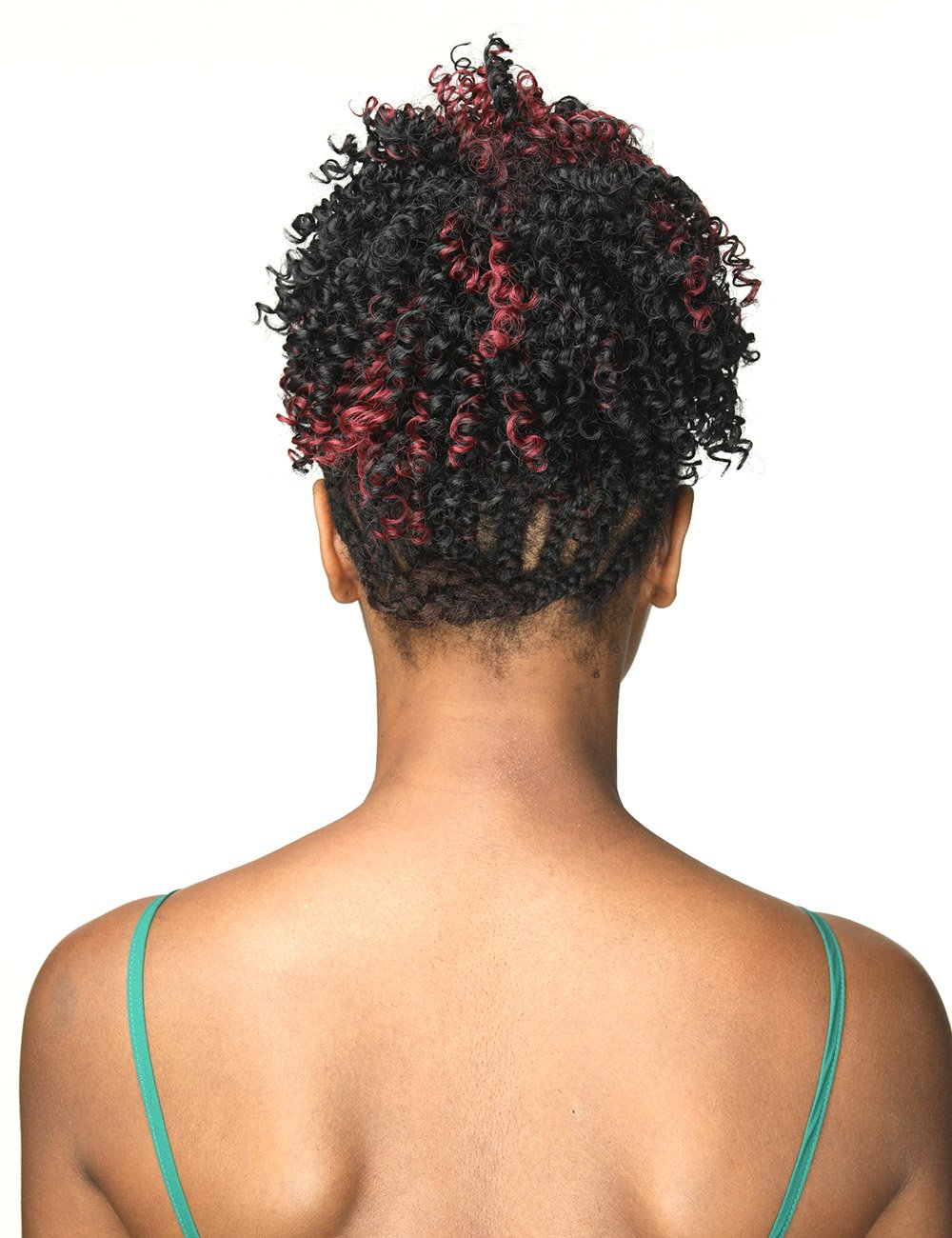 GOTTA 8'' Synthetic Hair Bun Extensions for Women - Afro Curly Clip-in Chignon Donut Updo in Natural Black & Red Wine | Perfect for Parties, Weddings & Everyday Styling