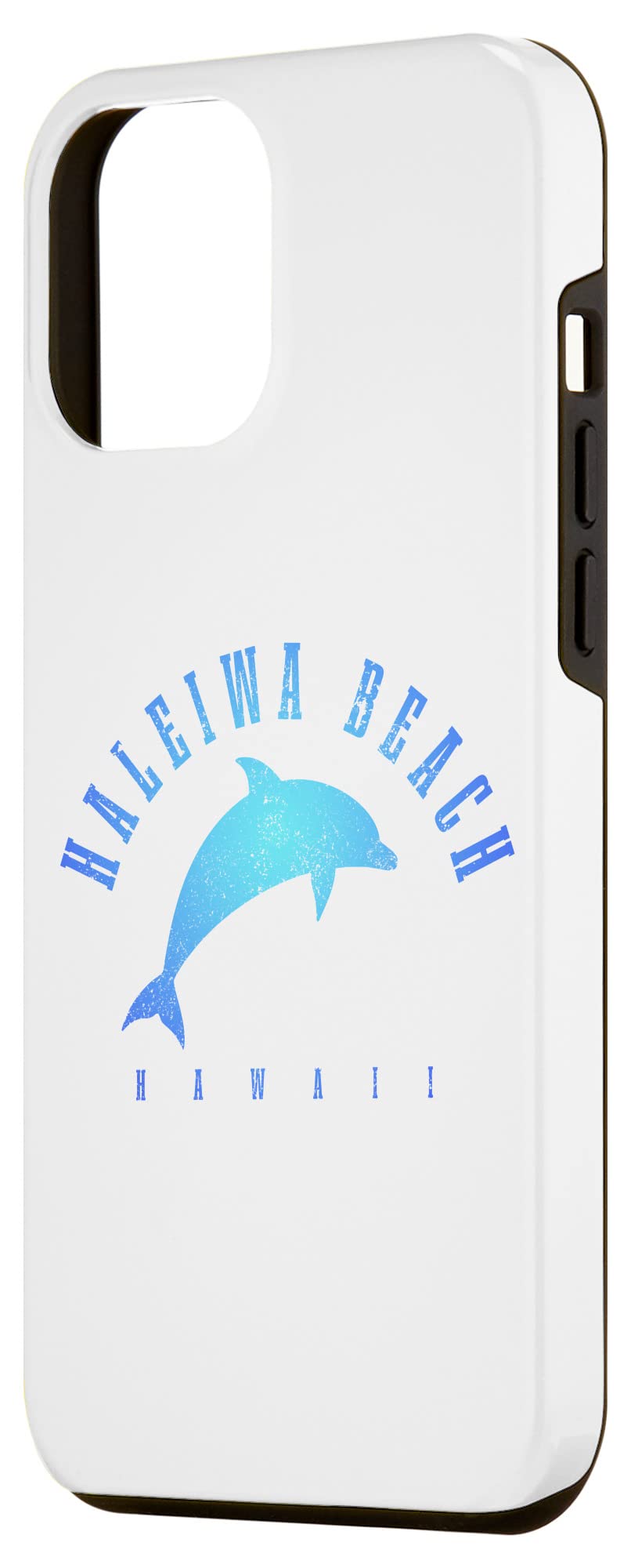 iPhone 12 Pro Max Case - Vintage Hawaiian Surf Design with Dolphin & Haleiwa Beach Art - Perfect for Vacation, Travel & Beach Lovers - Durable Protective Phone Cover for Daily Use