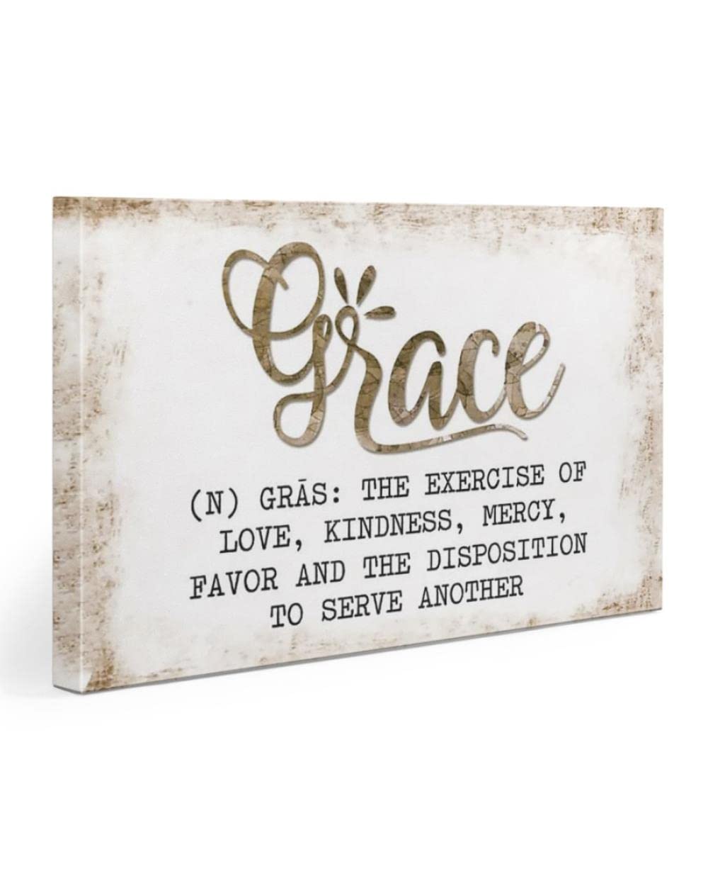 Grace Definition Wall Art Canvas Print - Jesus & Christian Religious Home Decor - Inspirational Scripture Art for Living Room, Bedroom, Church - Premium Horizontal Canvas Painting with Meaningful Bible Quotes