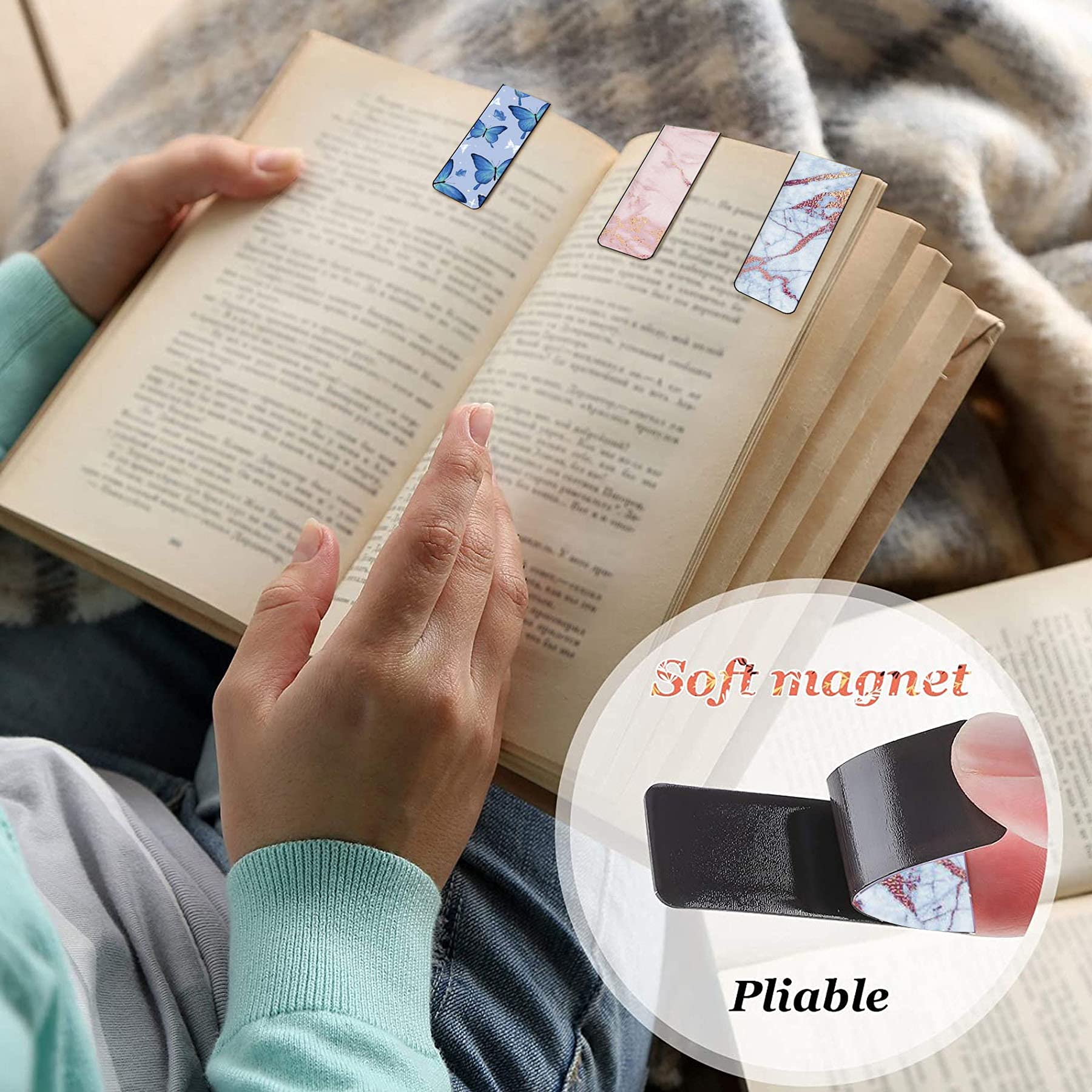 Sunshine Smile Magnetic Bookmarks - 30 Pack Colorful Cute Reading Bookmarks for Kids - Perfect for School, Home & Gift Giving