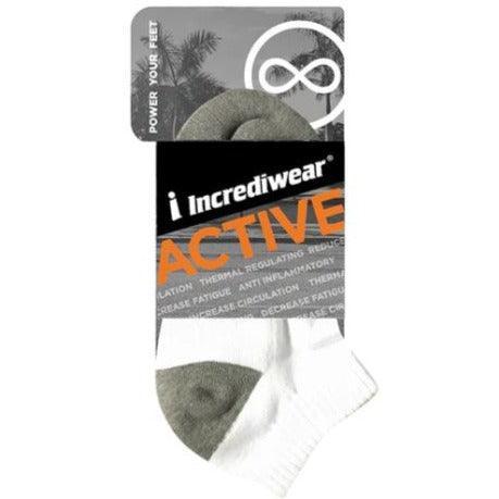 Incrediwear Active Ankle Socks - White Low Cut Below Ankle Support Socks for Running, Hiking & Everyday Comfort | Breathable & Pain Relief Footwear