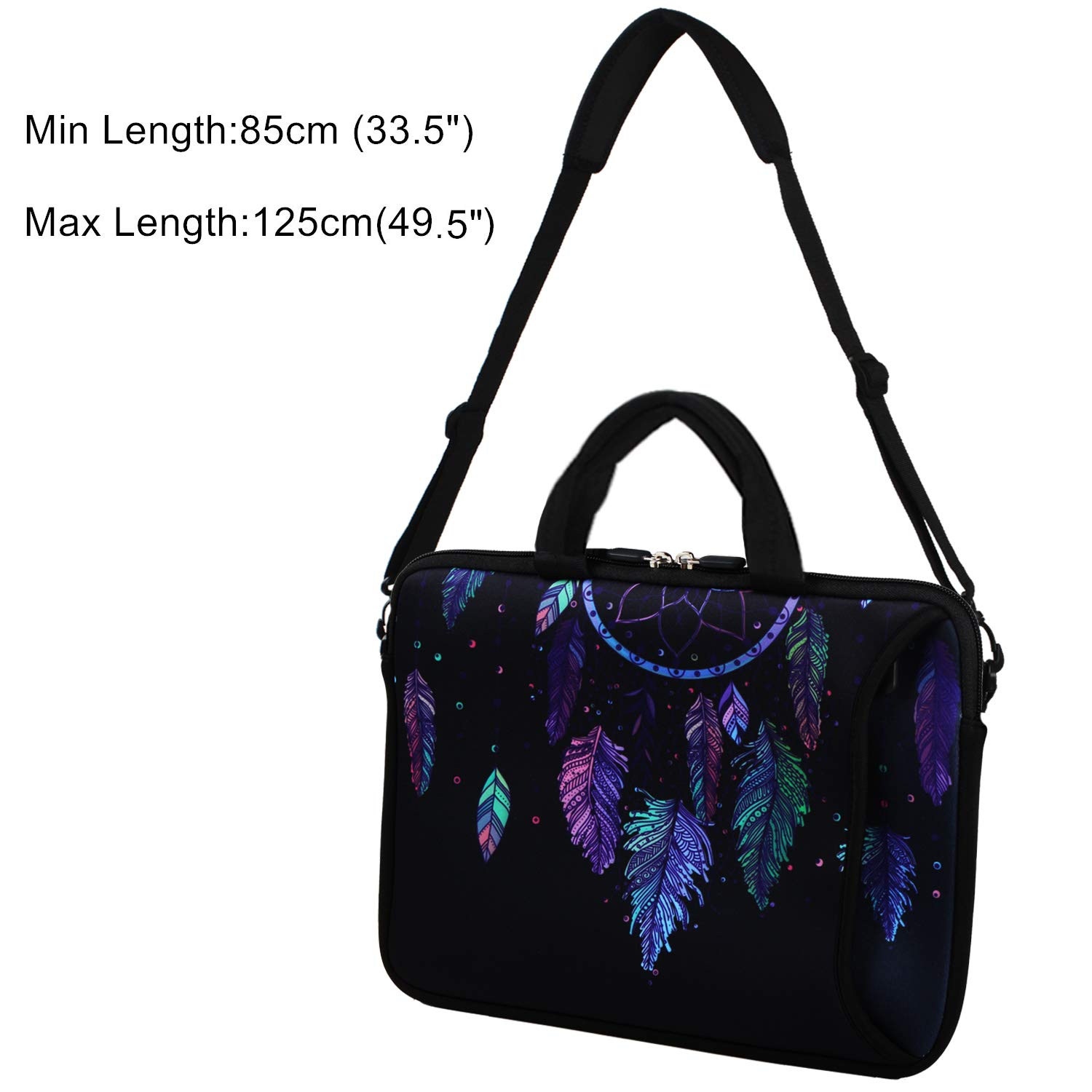Violet Mist 11-13 Inch Laptop Shoulder Bag - Waterproof Neoprene Protective Sleeve with Handle & Shoulder Strap, Ideal for Work, School, and Travel