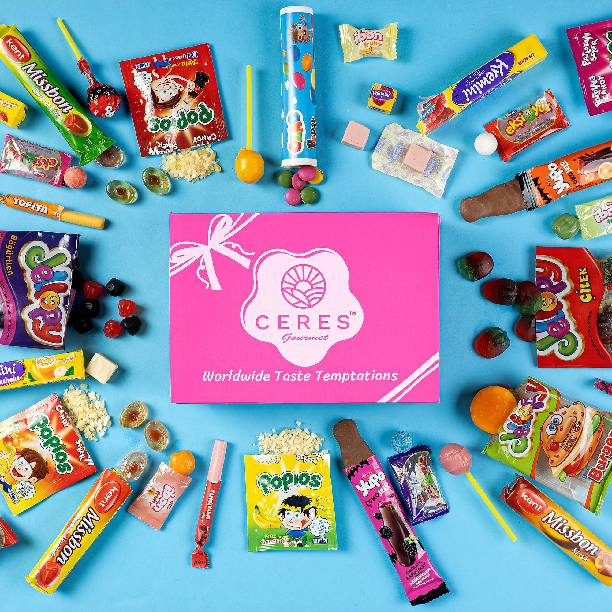 Global Candy Box - 40 Pcs Unique International Mystery Candy Gift Box | Rare & Exotic Snacks from Around the World | Perfect for Halloween Treats, Birthday Gifts & Party Favors