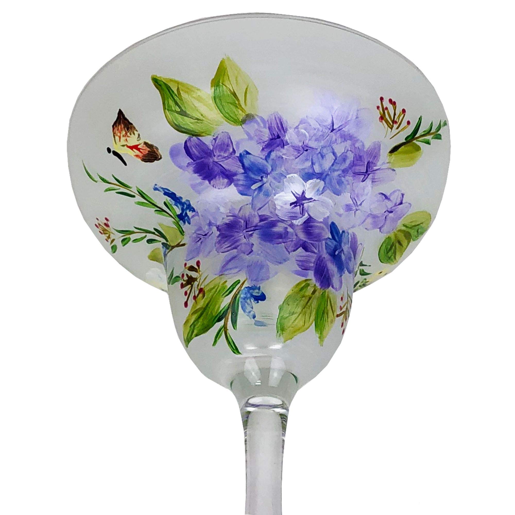 Set of 2 Hand-Painted Floral Margarita Glasses - 12oz Green & Blue Cocktail Cups for Summer Parties & Mexican Themed Decor