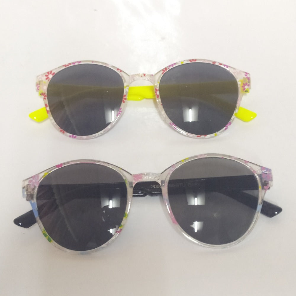 2 Pack Printed Round Kids Sunglasses for Ages 4-8 - UV Protection, Comfortable Fit for Outdoor Play, Beach & Summer Activities