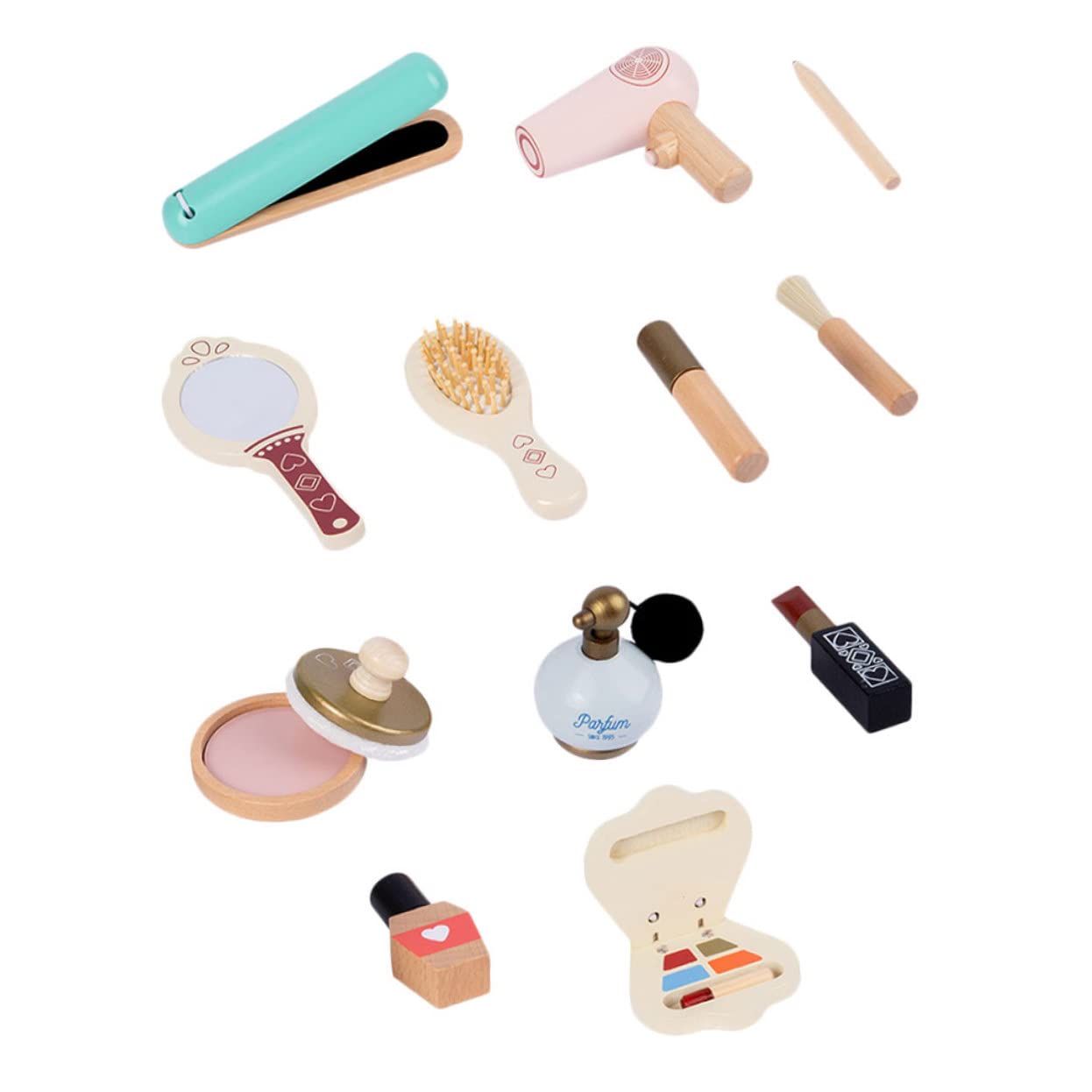 Vaguelly Wooden Makeup Playset for Girls - Kids Pretend Play Beauty Kit with Simulation Cosmetics, Safe & Non-Toxic Toy Gift for Birthday & Christmas | Perfect for Role Play, Dress Up & Imaginative Play