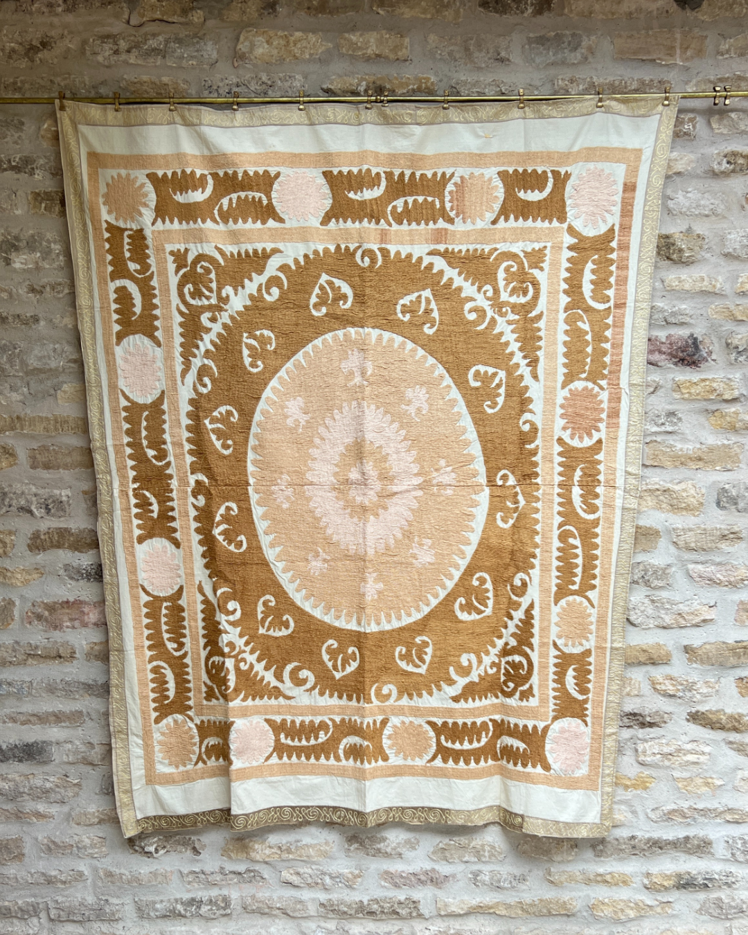 Medium Suzani 047 - Handmade Cotton Suzani Pillow Cover - Boho Home Decor for Living Room, Bedroom & Nursery