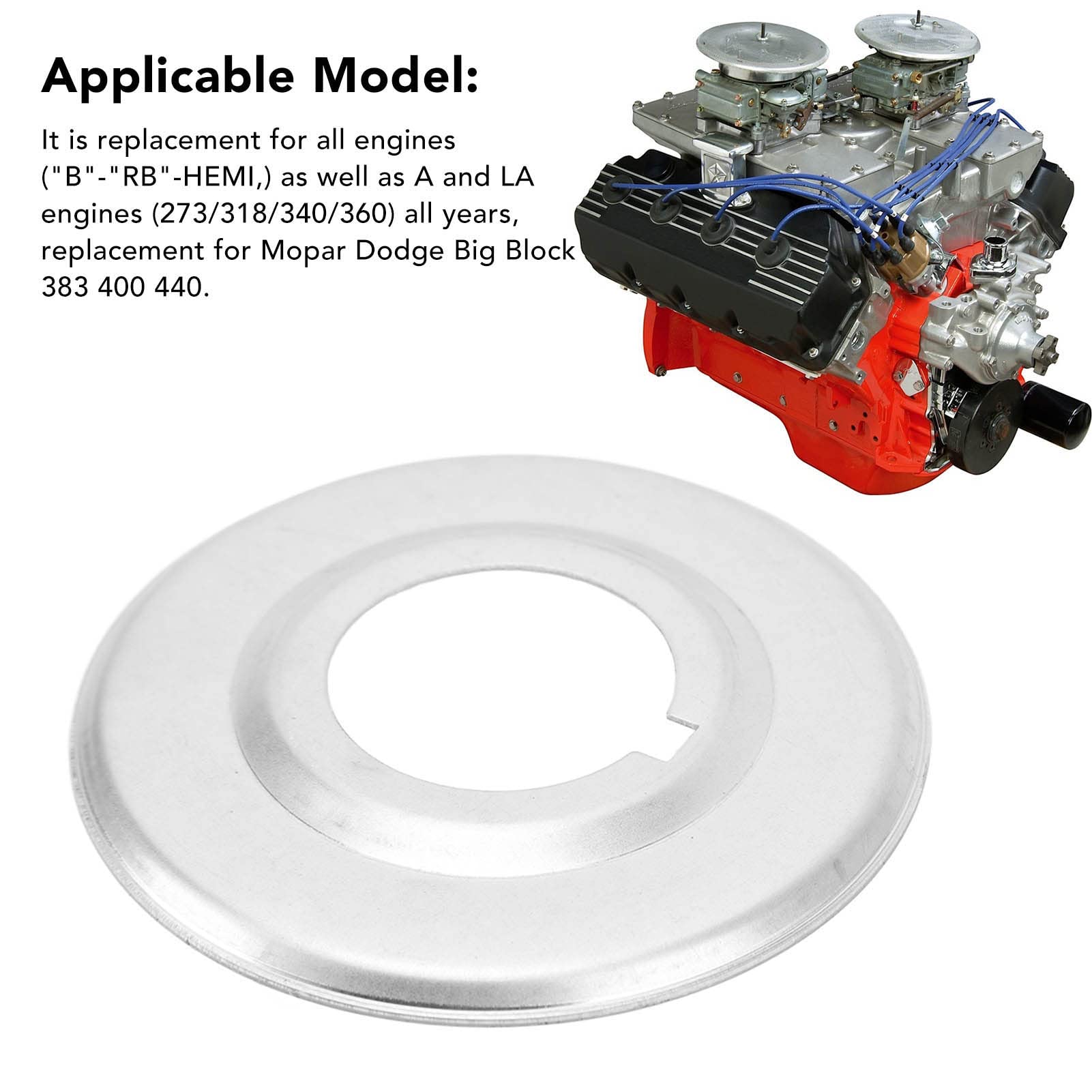 High-Quality Aluminum Alloy Engine Oil Slinger 127-1001 - Compatible with 383 400 440 Engines - Durable Replacement Part for Smooth Performance - Ideal for Classic Car Restoration & Engine Maintenance