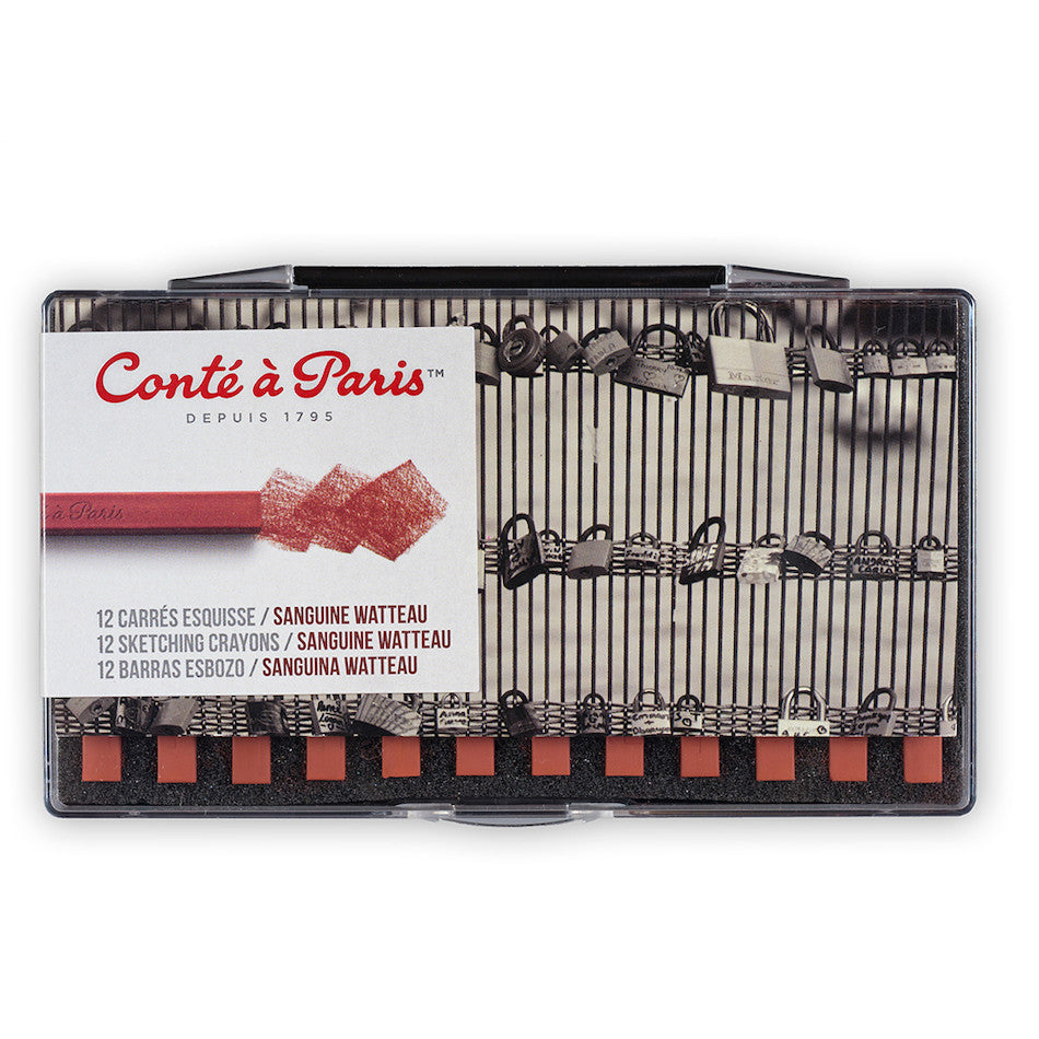 Conté à Paris Carre Sketching Crayons - Professional Sanguine & Watteau Drawing Set for Artists - Perfect for Figure Drawing, Life Sketching & Portrait Art