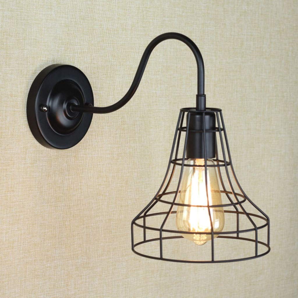 Vintage Industrial Bathroom Vanity Light - Metal Wire Cage Wall Sconce with Edison Bulb for Bathroom, Dressing Table, Mirror Cabinets, Living Room & Porch - Perfect for Farmhouse, Loft & Retro Home Decor