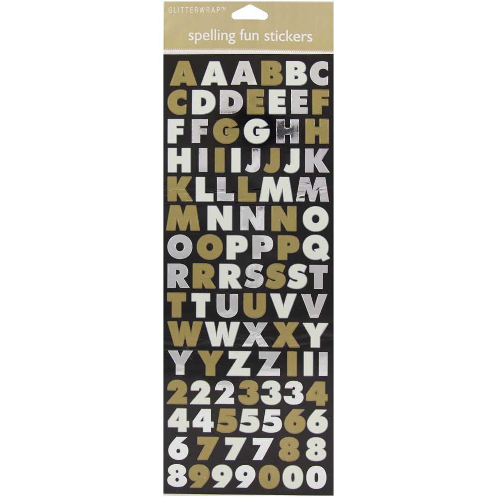 JAM PAPER Self Adhesive Alphabet Letter Stickers - Gold & Silver - Upper Case - 96 Stickers/Pack - Perfect for Scrapbooking, DIY Crafts, and School Projects