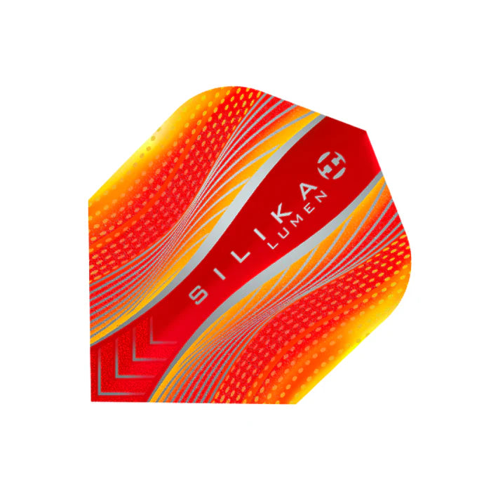 Harrows Silika Lumen Dart Flights - Orange & Red Standard Small NO6 Shape for Professional & Casual Dart Players | Perfect for Tournaments, Bars & Home Practice