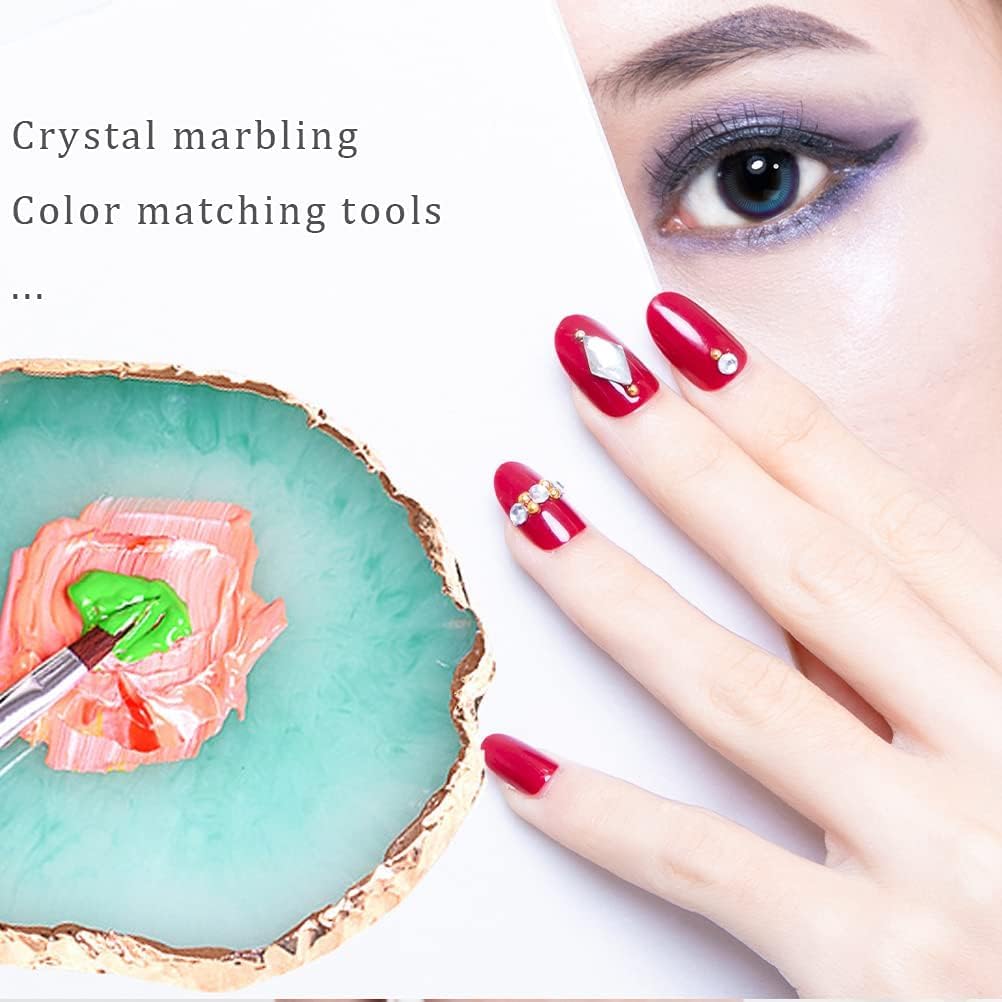 MEI DE Moda Professional Nail Art Palette - Round Plain Mixing Plate for Nail Polish, Acrylic & Gel Tips - Essential Nail Artist Tool Kit for Salon & Home Manicures (Pack of 1) - Perfect for Nail Art Design, Color Mixing & Display