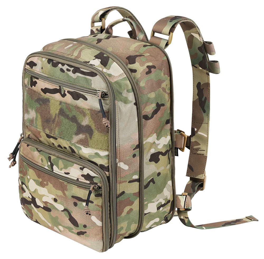 KRYDEX Tactical Expandable MOLLE Backpack - Durable Military Rucksack for Travel, Hiking, Hunting & Outdoor Adventures (Camo) - Perfect for Camping, Airsoft & Emergency Preparedness