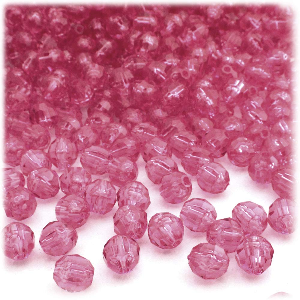1,000 Faceted Plastic Transparent Round 6mm Light Blue Beads for Jewelry Making, DIY Crafts, Bracelets & Necklaces - The Crafts Outlet