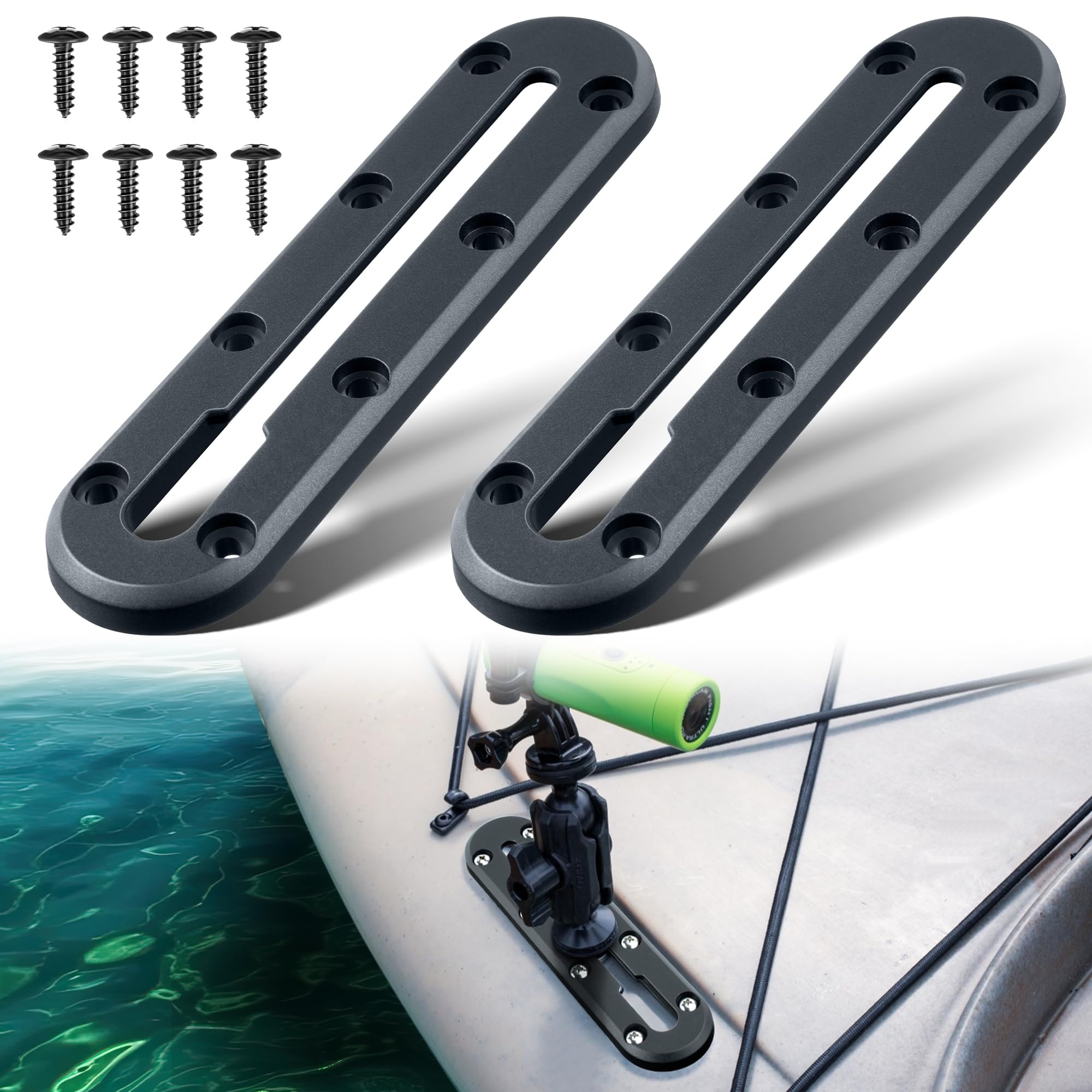 Kayak Track Accessories - Low Profile Kayak Fishing Rod Holder Mount, Cup Holder & Paddle Holder Rail Track | Perfect for Kayak Fishing & Water Sports Accessories