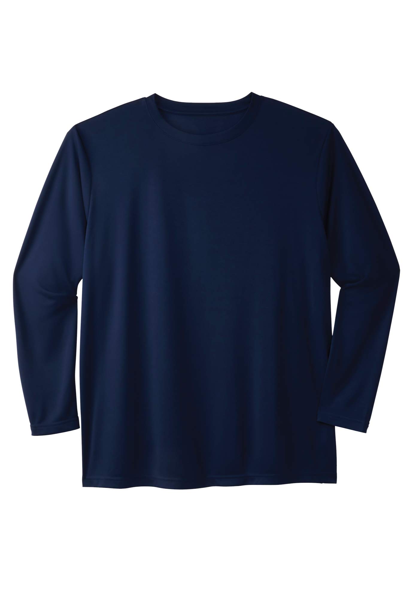 KingSize Men's Big & Tall No Sweat Long-Sleeve Crewneck Tee - Comfortable Cotton Shirt for Casual Wear & Outdoor Activities