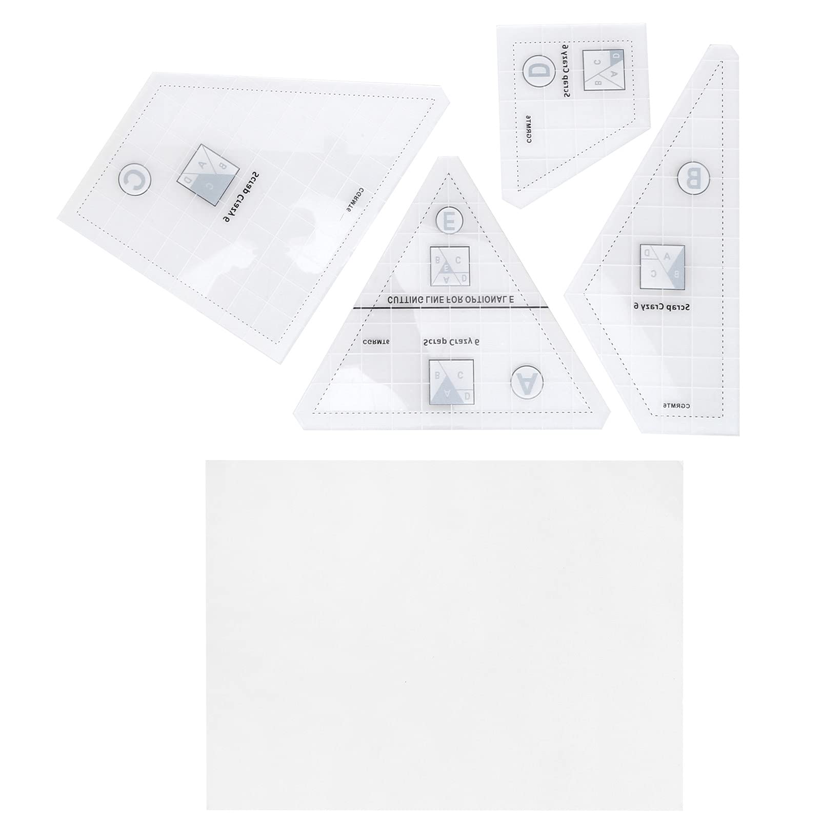 Biitfuu 4Pcs Acrylic Templates Set - Multifunctional Sewing Ruler for Handmade, Patchwork & Leather Craft - Perfect for DIY Projects, Quilting and Fashion Design