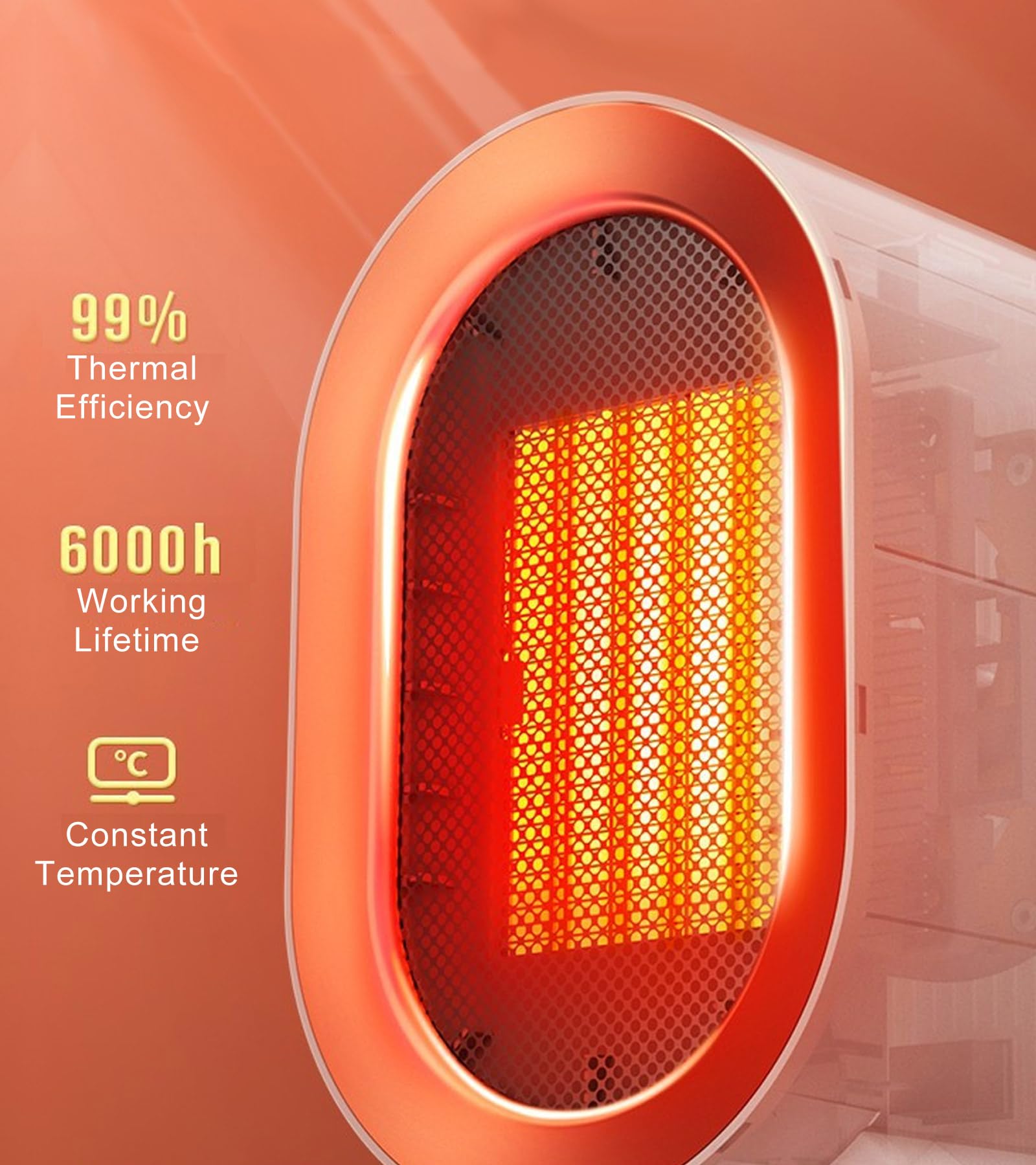 Best Electric Space Heaters for Indoor Use - 1000W Portable Small Room Heater with Fan for Bedroom, Bathroom & Camping | Quiet Mini Heater for Office Under Desk, Table - Covers 300 Sq Ft - Perfect for Home, Office & Travel