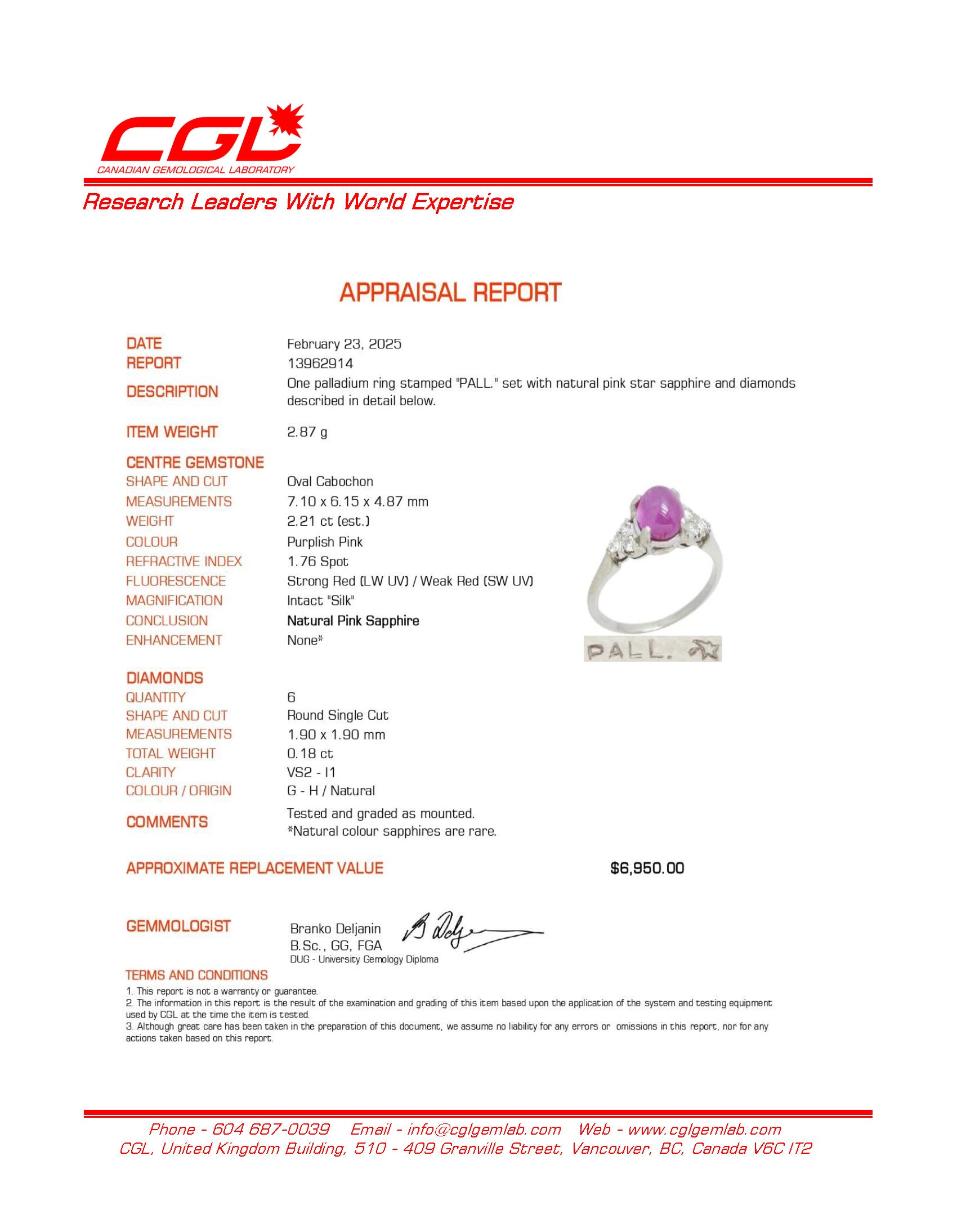 Natural Pink Sapphire and Diamond Engagement Ring 2.21ct Oval Cut with 0.18ctw Diamond Accents - Size 6.25 - Perfect for Proposals, Anniversaries & Special Occasions