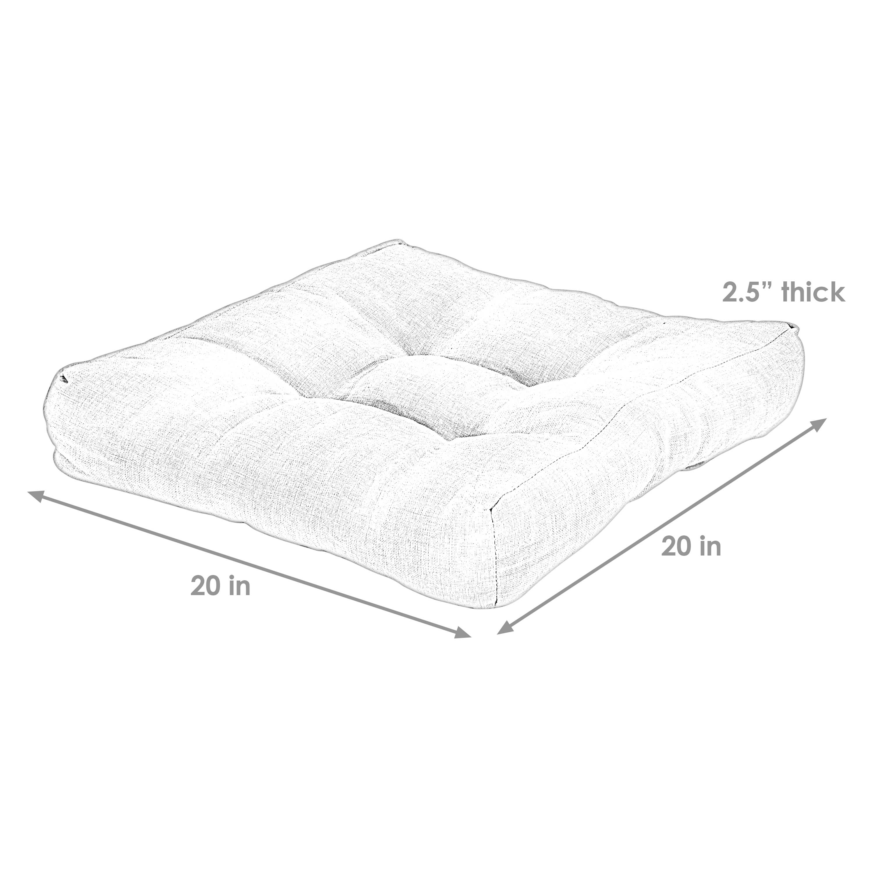 Sunnydaze 2-Piece Olefin Tufted Outdoor Square Patio Cushions Set - Waterproof & UV Resistant for Patio Furniture, Poolside Lounging & Garden Seating