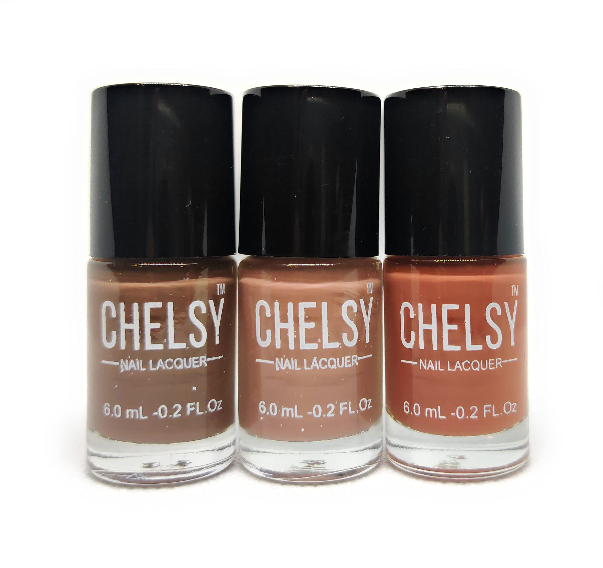 Chelsy Glossy Nail Polish Set - 6 Piece Nude Collection (6ml Each) | Long Lasting, Chip Resistant Formula for Salon-Quality Manicures at Home | Perfect for Everyday Wear, Special Occasions & Gift Giving