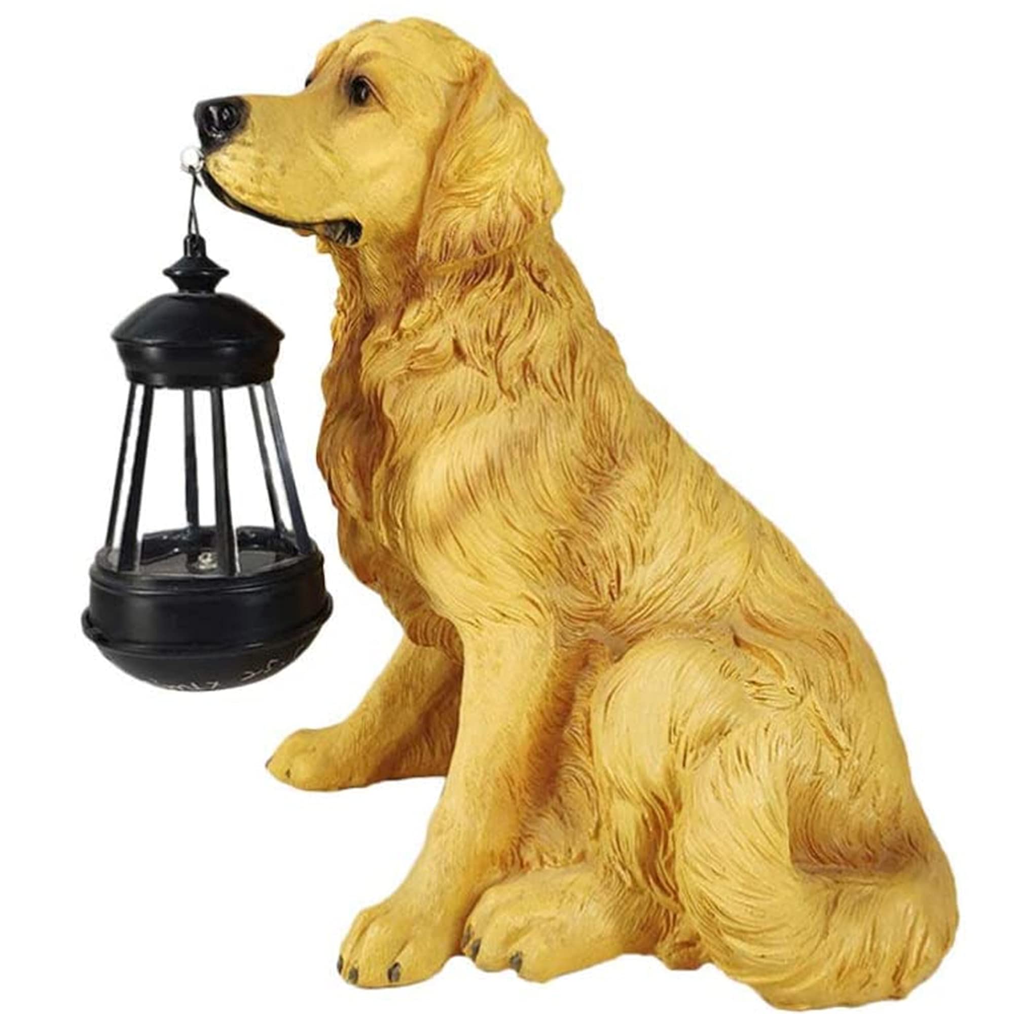 Golden Retriever Solar Garden Statue - Realistic Dog Memorial Outdoor Decor with LED Solar Light | Perfect for Pet Memorials, Backyard Decor & Romantic Gifts for Dog Lovers