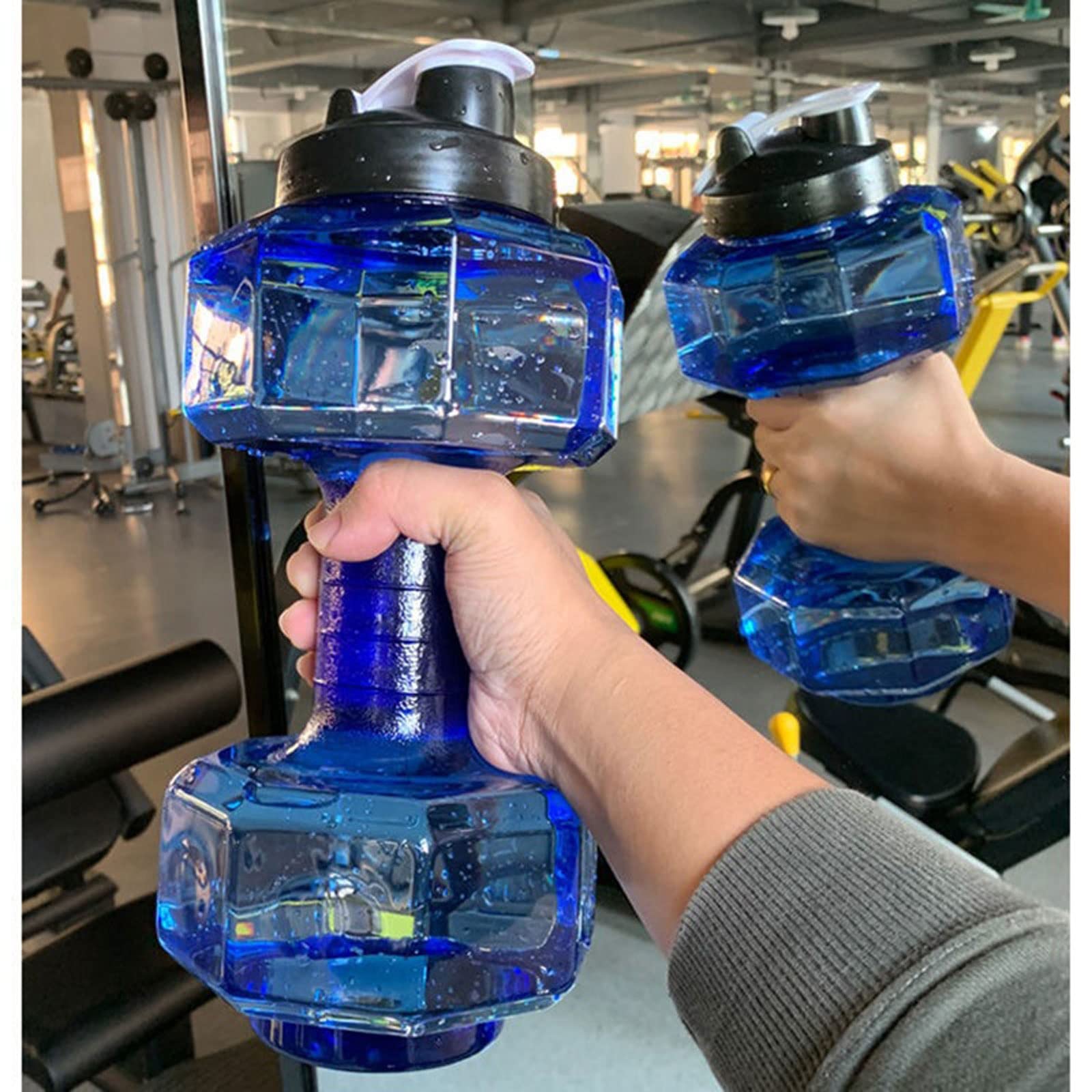 CHDWEY Creative Water Filled Dumbbell Bottle - Leakproof Fitness Equipment for Weightlifting & Bodybuilding - Perfect for Gym, Home Workouts & Outdoor Training (Red)
