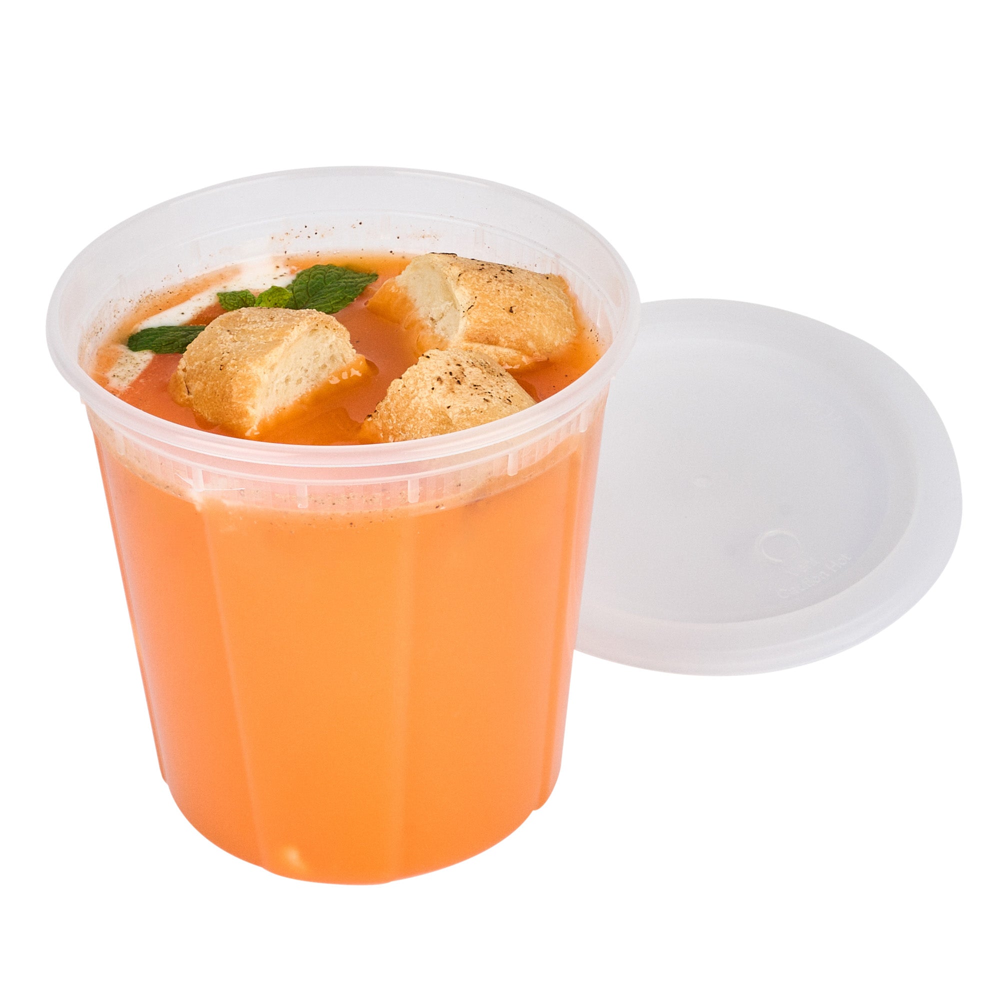 32 oz Round Clear Plastic Soup Containers with Lids - 50 Pack, Microwave Safe & Leak Proof Food Storage Containers for Takeout, Meal Prep, Catering & Leftovers (5