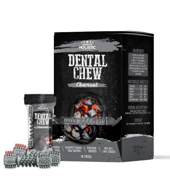 Absolute Holistic Dental Dog Chews with Charcoal - Natural Teeth Cleaning Treats for Small & Large Dogs - Freshens Breath & Reduces Plaque - Perfect for Daily Oral Care & Training Rewards