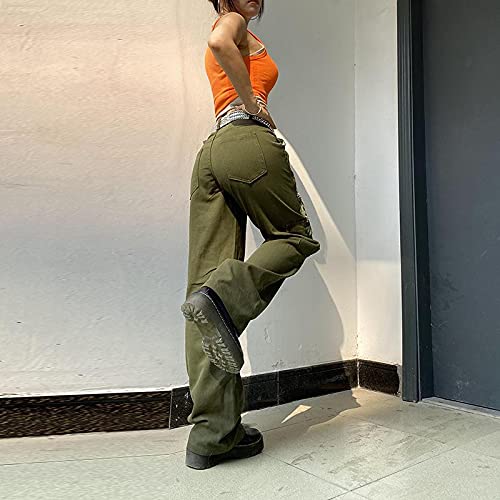 KMBANGI Women's High Waisted Wide Leg Denim Jeans - Straight Cut Casual Baggy Pants for Y2K Streetwear Fashion | Perfect for Everyday Wear, Office Outfits & Retro Style