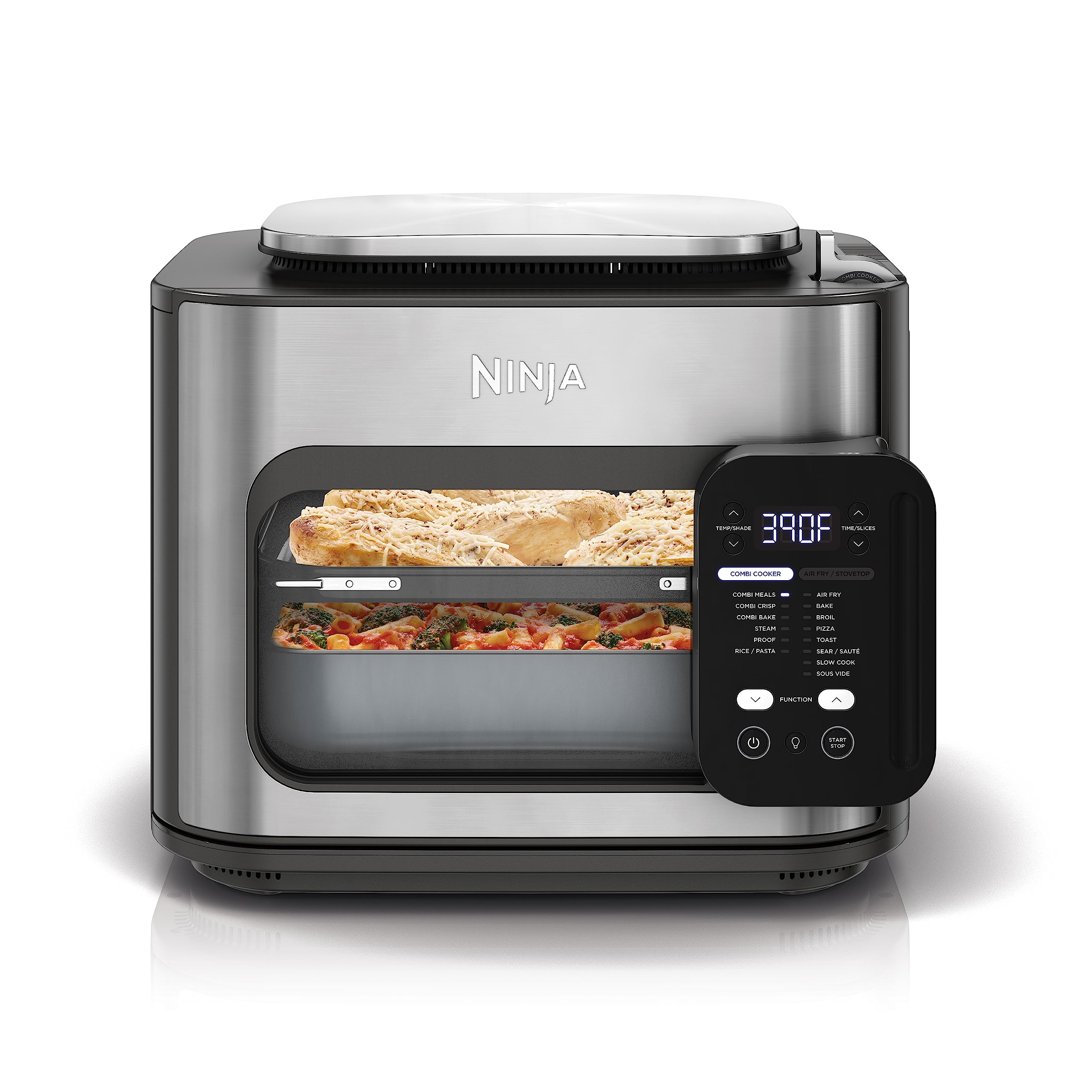 Ninja Combi All-in-One Multicooker 14-in-1 Functions - Air Fryer, Oven, Slow Cooker, Bake, Roast & More | 15-Minute Meals | Includes 3 Stainless Steel Accessories | Perfect for Quick Family Dinners, Meal Prep & Healthy Cooking
