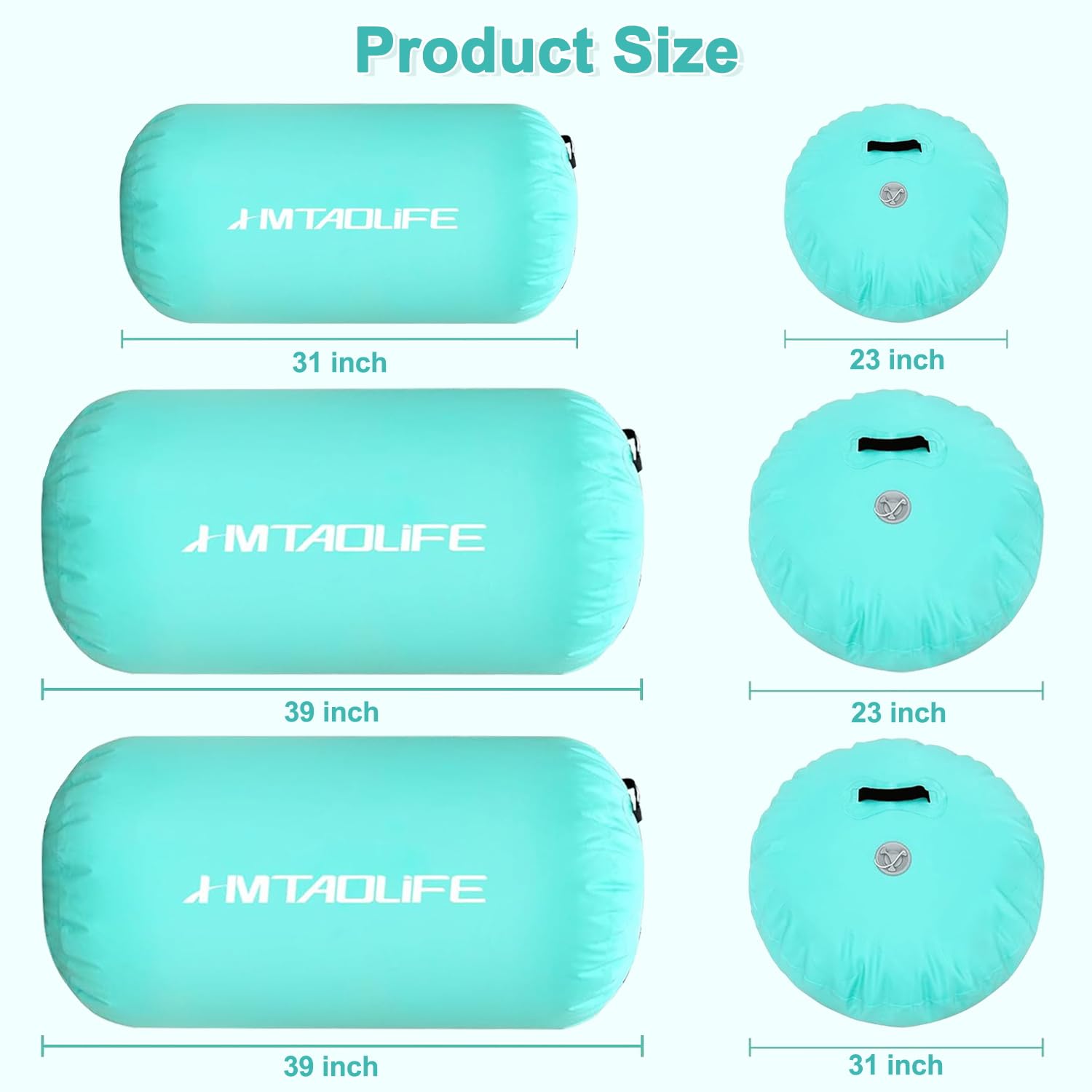 Inflatable Gymnastics Air Roller Barrel - Kids Tumbling Mat for Backbends, Somersaults & Yoga Training | Portable Cheerleading Equipment for Home & Gym Use | Perfect for Gymnastics Practice, Flexibility Exercises & Kids Playtime