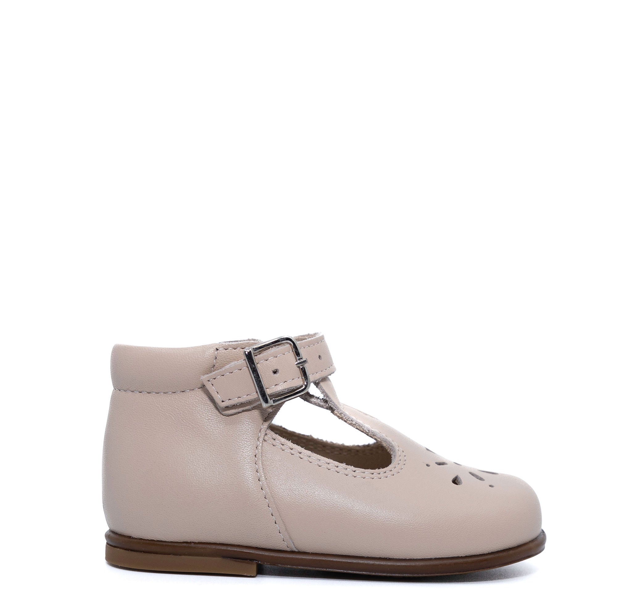 Beberlis Blush Perforated T-Strap Baby Shoes - Soft Breathable First Walkers for Girls & Boys - Perfect for Special Occasions, Photo Shoots & Everyday Wear