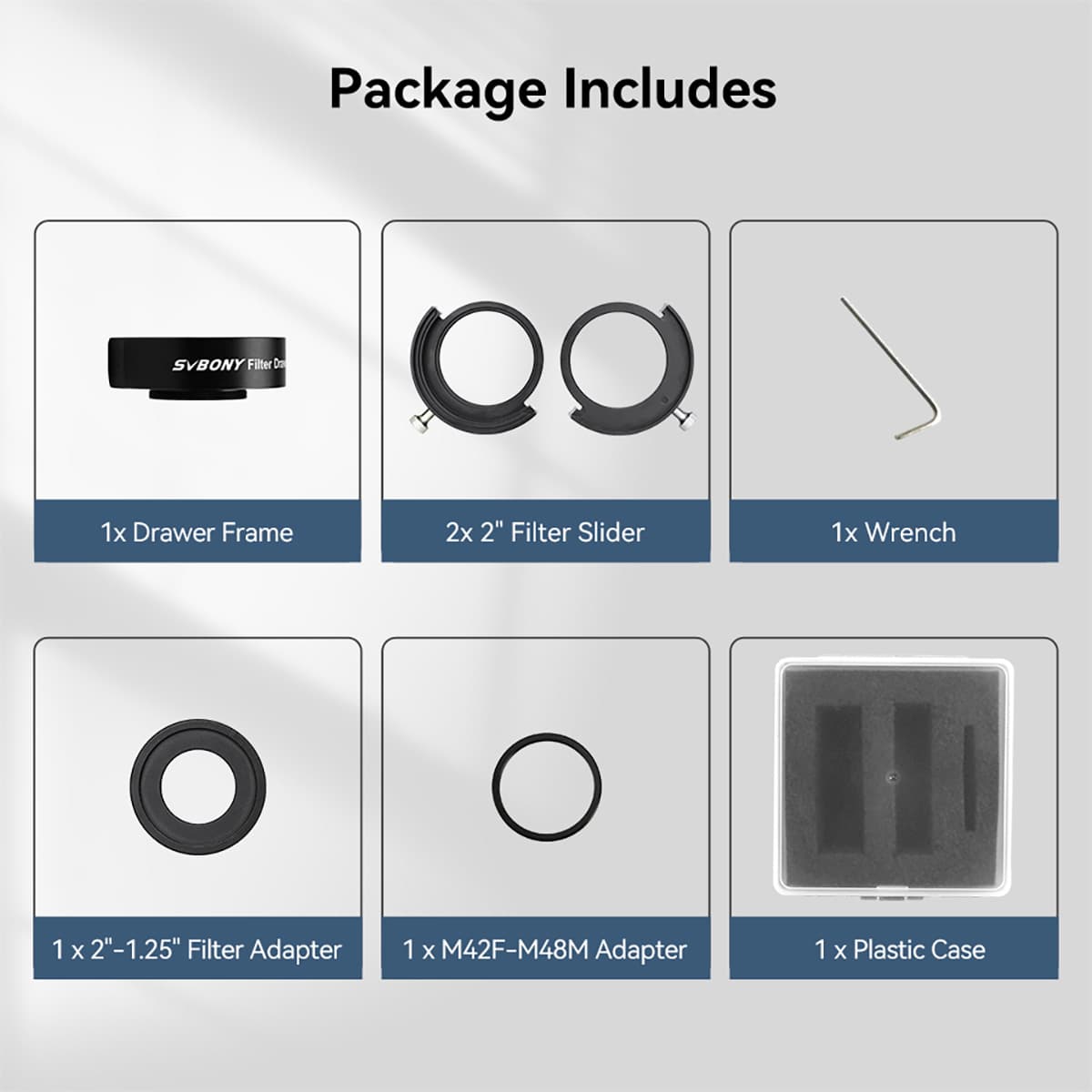 SVBONY Telescope Filter Drawer Kit - Easy Access Filter Holder for Astronomy & Astrophotography - Perfect for DSLR, CCD & CMOS Cameras