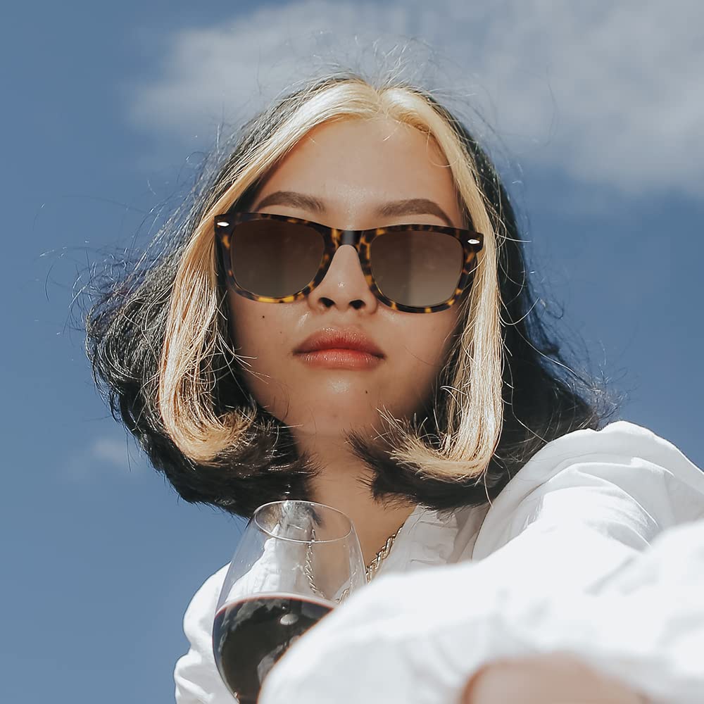 Stylish Acetate Square Frame Polarized Sunglasses for Women & Men - UV Protection for Summer Vacation, Beach, Driving & Outdoor Activities