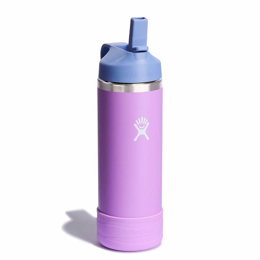 18 oz Kids Wide Mouth Water Bottle with Straw Cap - Leak Proof & BPA Free - Perfect for School, Sports & Outdoor Activities