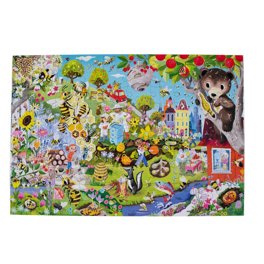 eeBoo Love of Bees 100 Piece Jigsaw Puzzle - Beautiful Nature-Themed Puzzle for Adults & Kids, Perfect for Family Game Night & Educational Activities