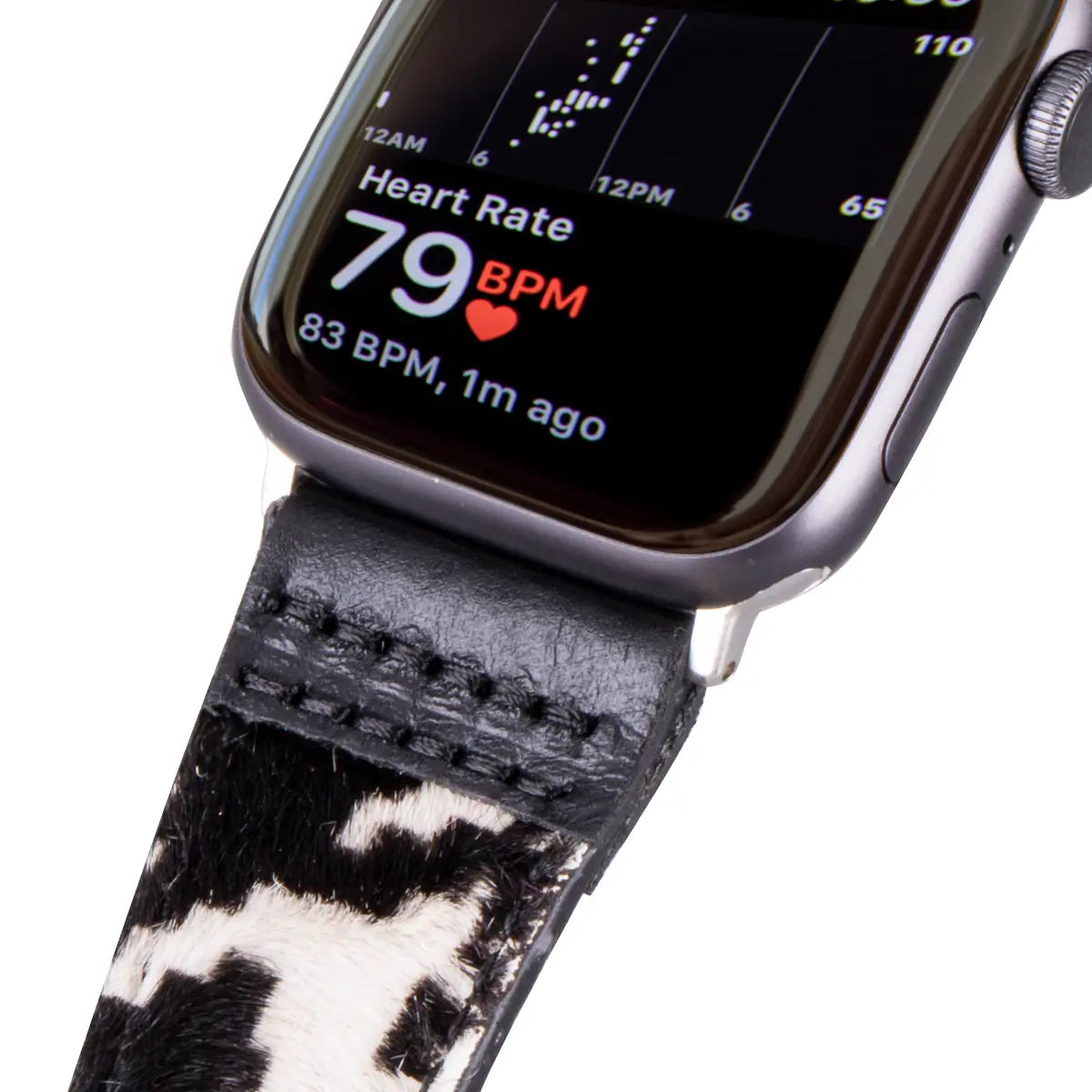Black Leopard Print Leather Sport Band for Apple Watch - Stylish & Durable Replacement Strap for Workouts, Running & Everyday Wear