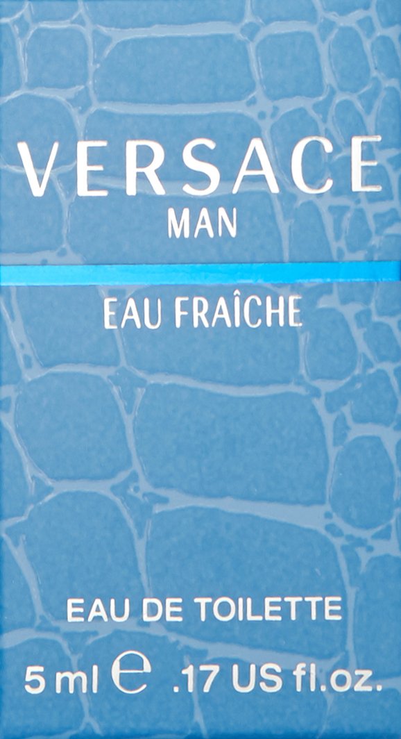 Versace Man Eau Fraiche Cologne for Men - 0.17 oz / 5 mL Travel Size - Fresh Citrus & Woody Fragrance - Perfect for Daily Wear, Office & Date Nights