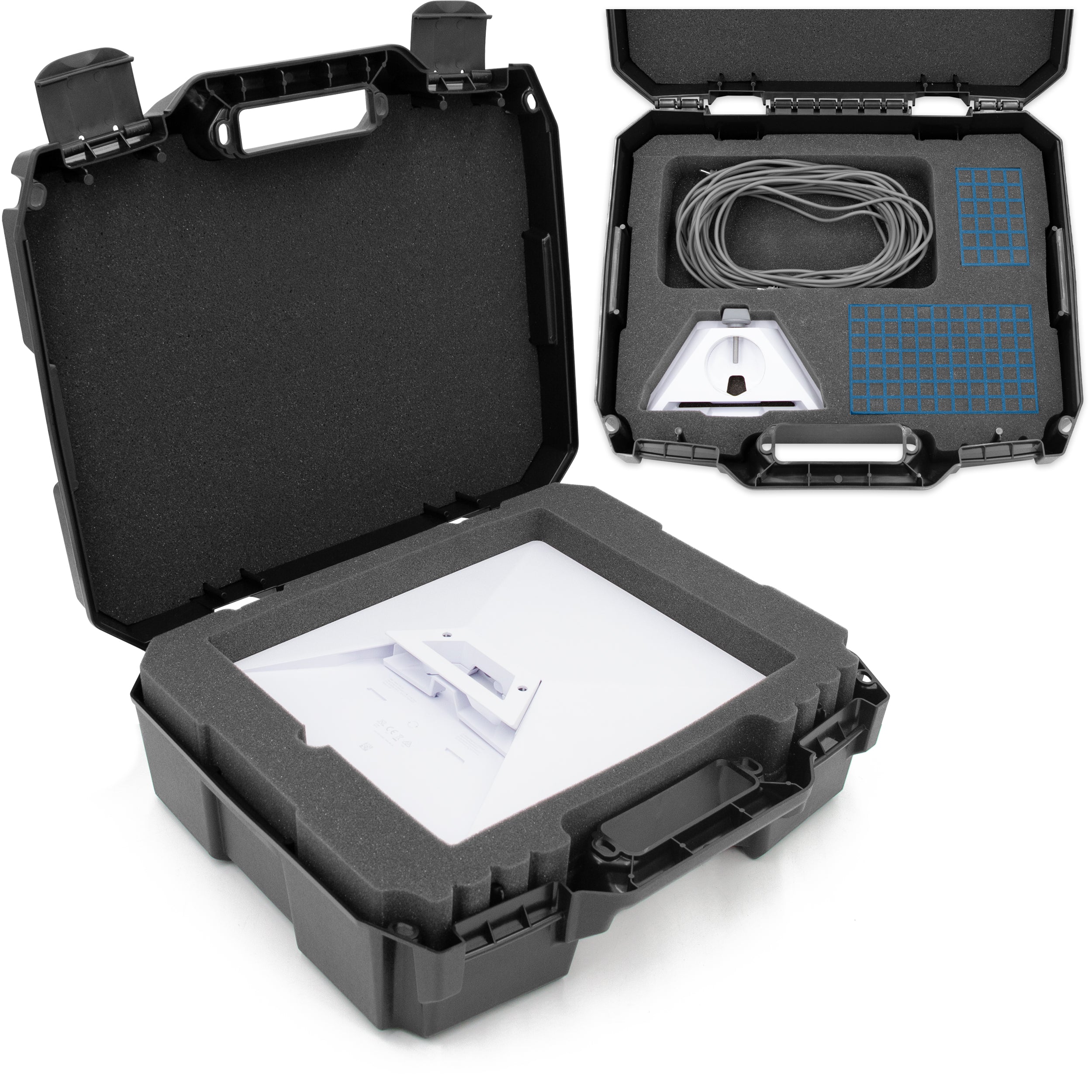 CASEMATIX Hard Shell Travel Case for Starlink Mini Dish Satellite Router & Accessories - Customizable Dual Layer Foam Protection - Perfect for Camping, RV Trips & Outdoor Adventures