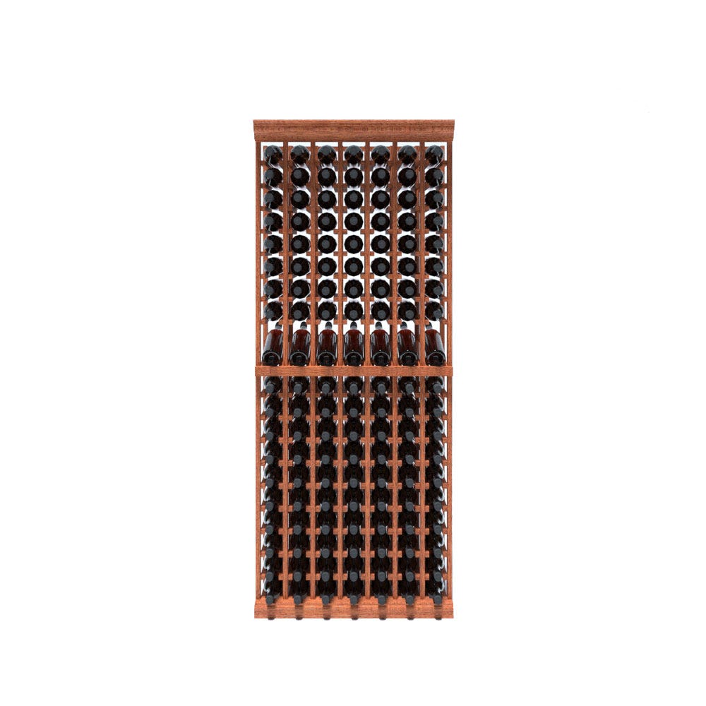 7 Column 133 Bottle 6.5ft Wooden Wine Rack Kit - Sturdy & Spacious Wine Storage Display for Home, Bar, Restaurant, or Wine Cellar Organization
