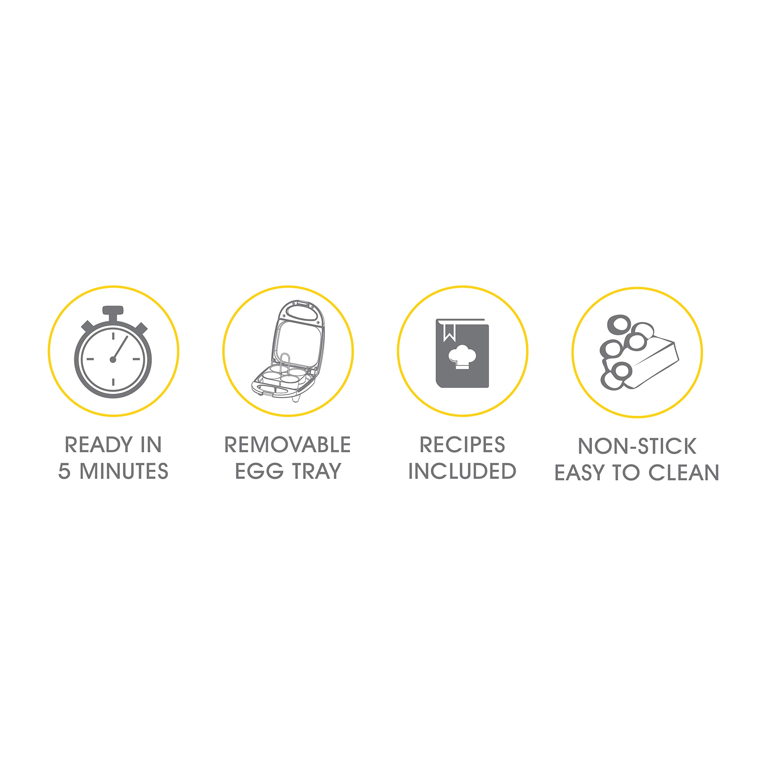 Salton Egg Bite Pie Maker - Nonstick Electric Mini Pie Maker for Egg Bites, Quiches & Tarts - Perfect for Breakfast, Brunch & Party Snacks (Yellow)