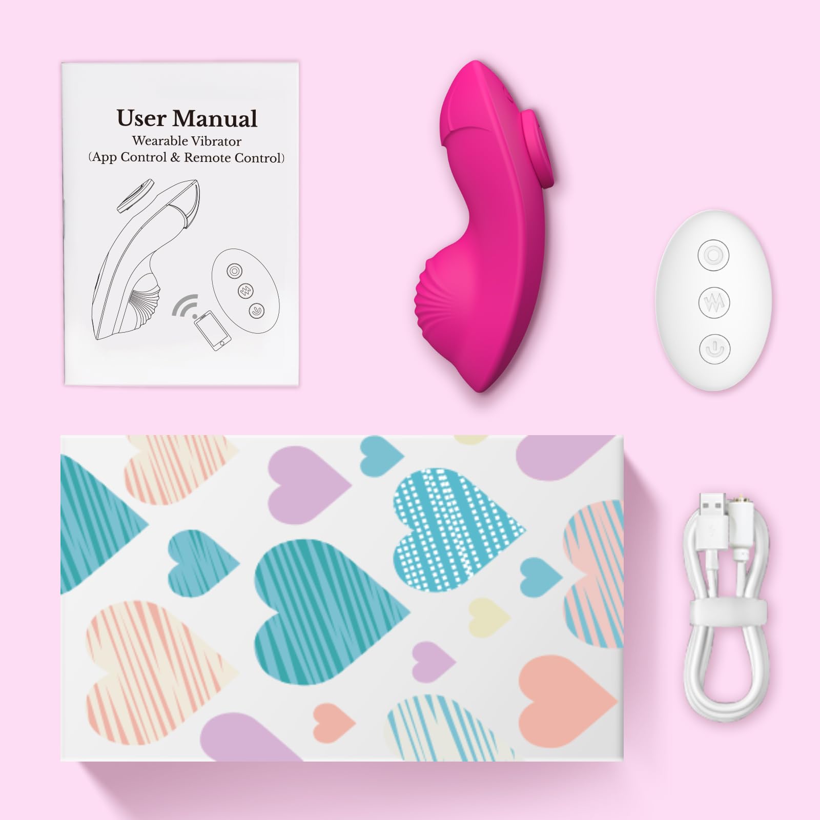 9 Speed Wearable Panty Vibrator - Remote Control Clitoral Stimulator for Women, Couples Play | Dual Stimulation Mini Butterfly Sex Toy (Rose Red) - Perfect for Discreet Public Play & Intimate Moments