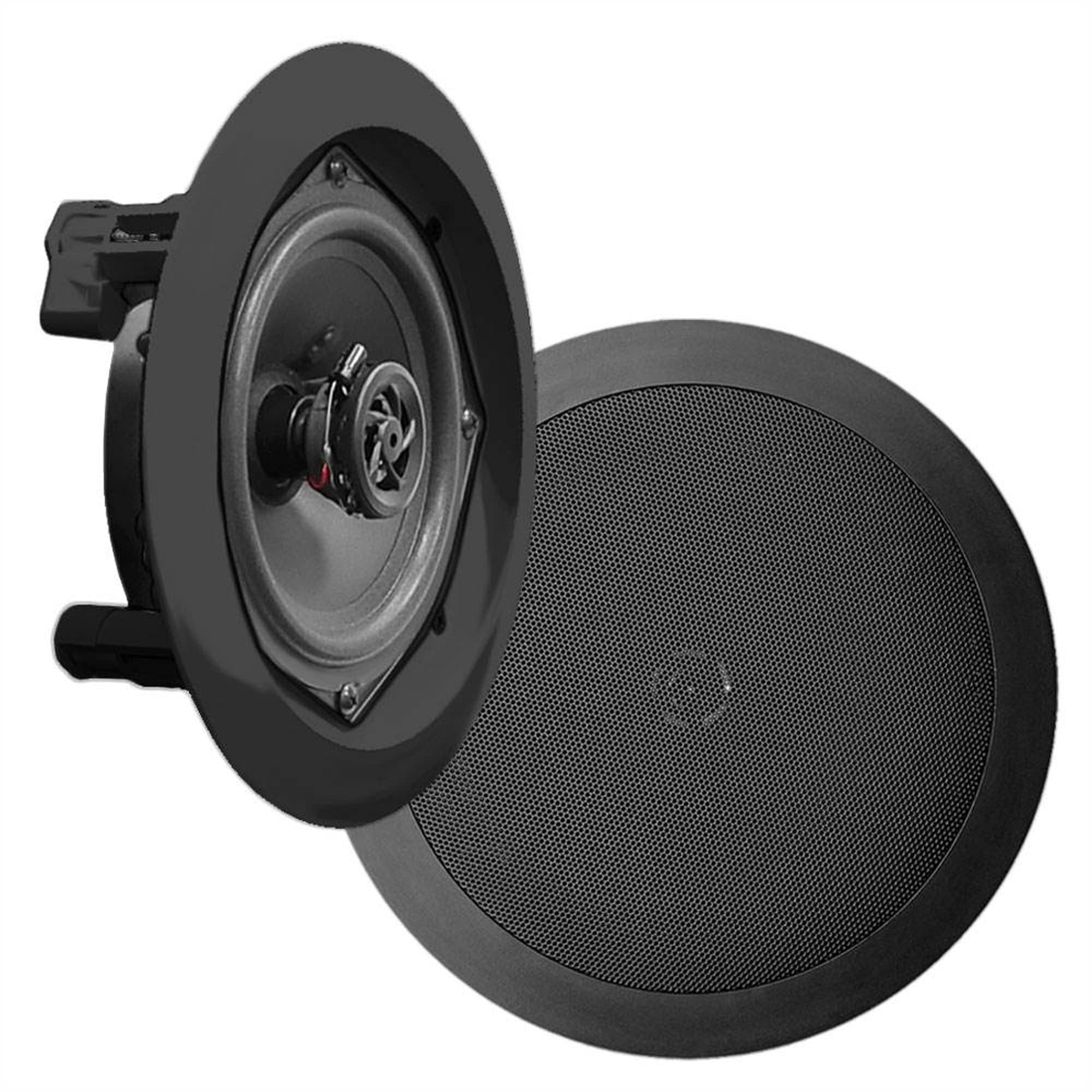 Pyle PDIC81RDBK 8 Inch 250W Max Flush Mount In-Wall/In-Ceiling Stereo Midbass Speakers (6 Pairs, Black) - Perfect for Home Theater, Surround Sound & Multi-Room Audio Systems