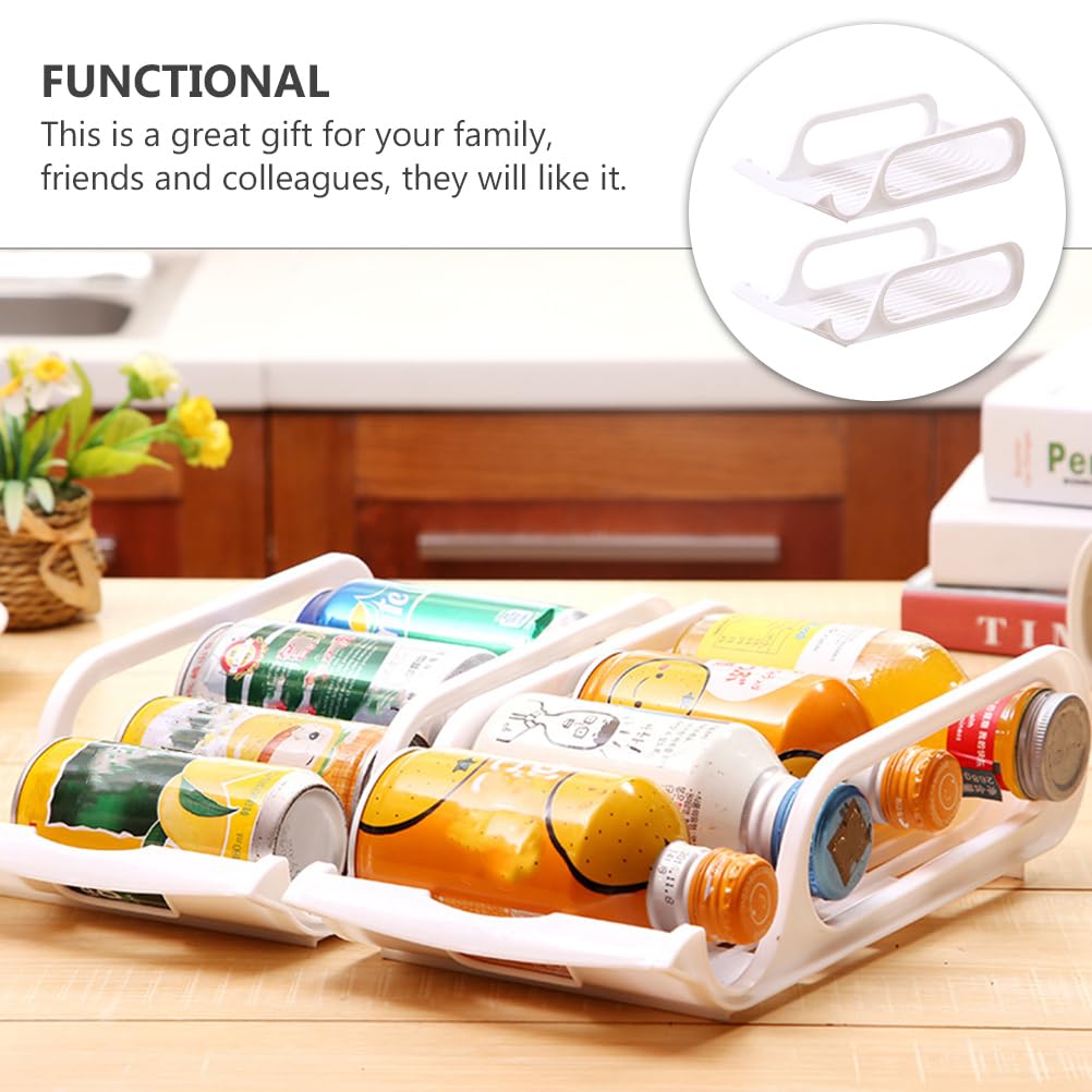 2-Pack Stackable Plastic Can Organizer with Handles - Pantry & Kitchen Storage Solution for Canned Food - Space-Saving Cabinet & Countertop Organizer (White) - Perfect for Home, Restaurant & Office Organization