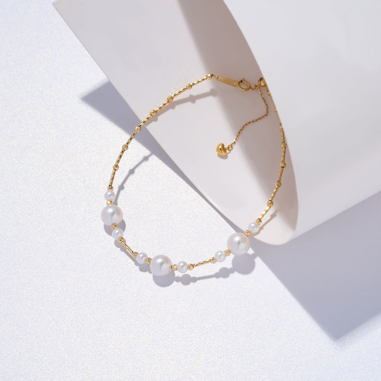 18K Solid Gold Freshwater Pearl Bracelet for Women - Elegant Pearl Jewelry Gift for Birthday, Anniversary & Special Occasions | KB00049