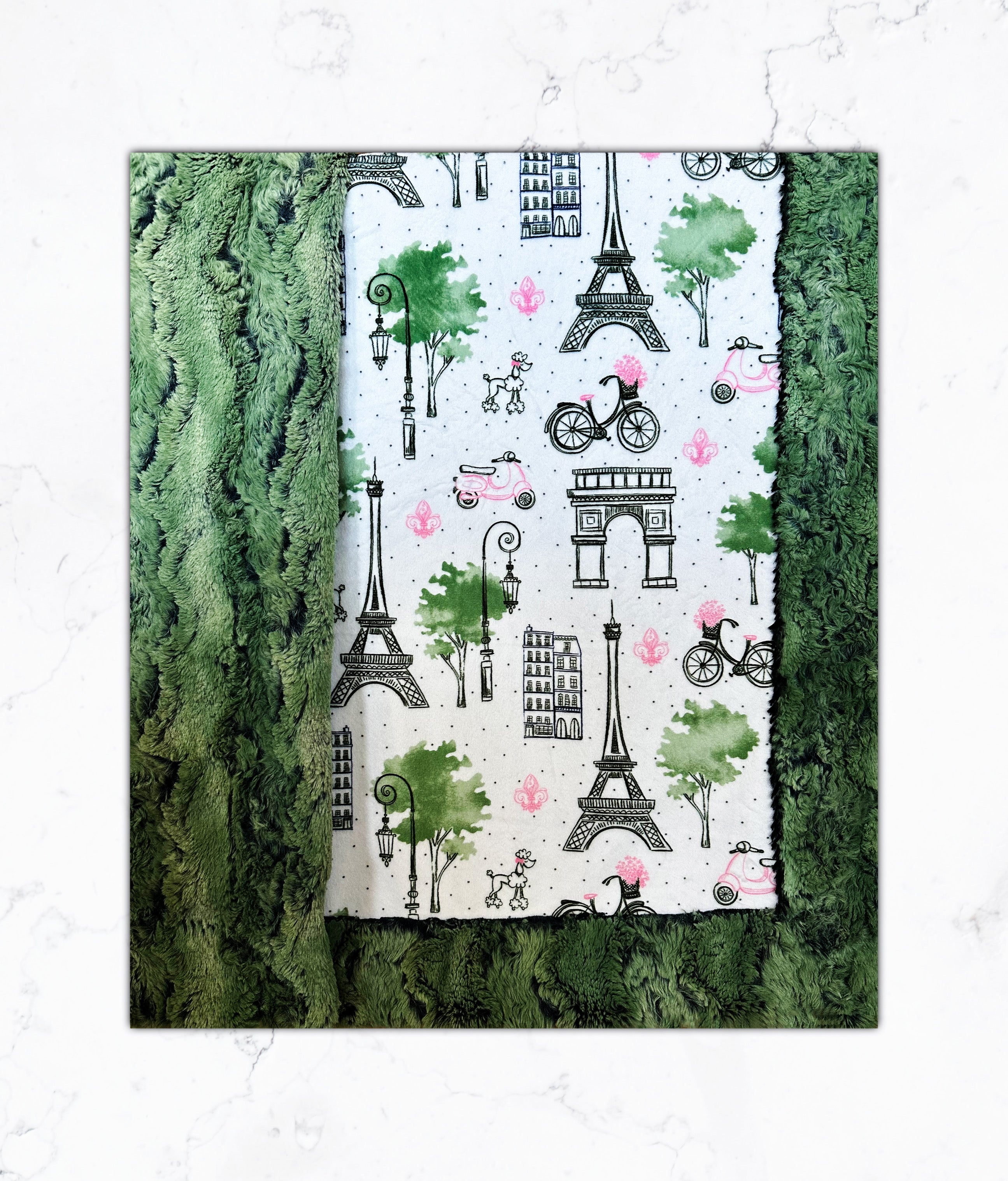 Paris Snow on Wild Rabbit Artichoke Toddler Blanket 45x55 - Soft Baby Blanket for Boys & Girls - Nursery, Stroller, Car Seat & Travel Essential