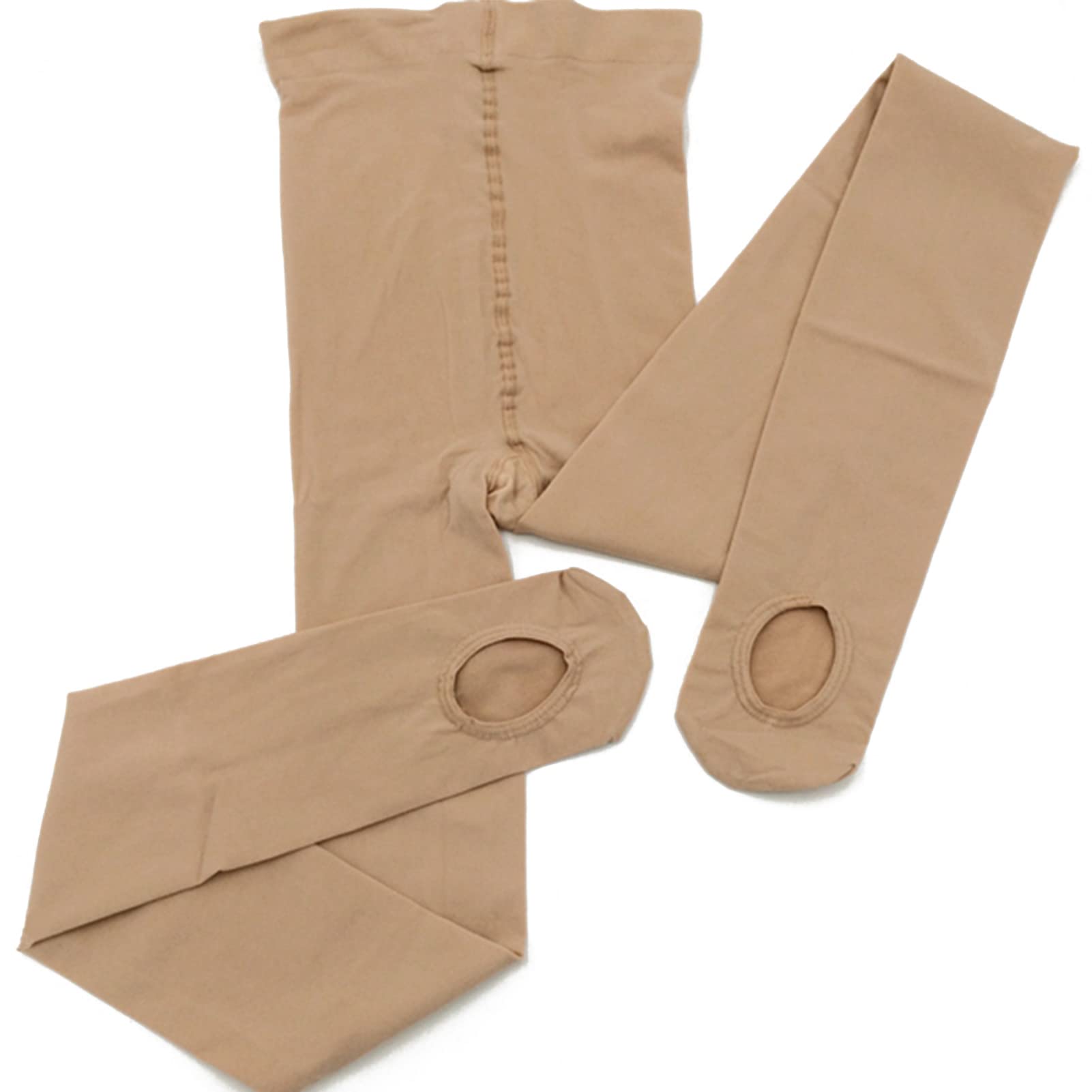 DANCEYOU Girls Ballet Tights - Women's Dance Stockings in Skin Tone | Convertible & Footed Opaque Tights for Toddler, Kids & Women | Perfect for Ballet Class, Dance Practice & Performance