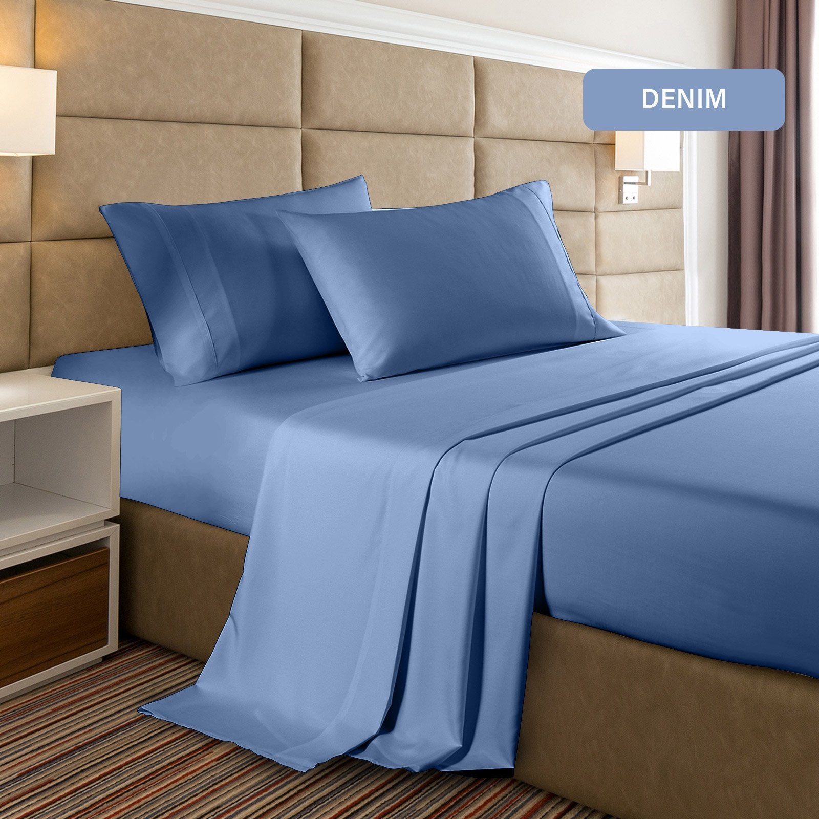 Premium 2000 Thread Count Bamboo Cooling Sheet Set - Ultra Soft King Size Bedding for Hot Sleepers - Breathable & Moisture-Wicking - Perfect for Summer Nights & Temperature Regulation
